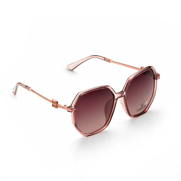 Hashtag Exclusive Hexagonal Sunglasses for Women - 8236-Brown