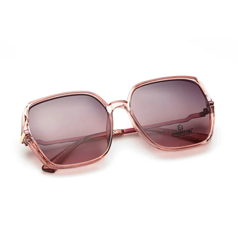 Driftis | Pink Large Full Rim Heptagonal Sunglasses for Women [Polarized]