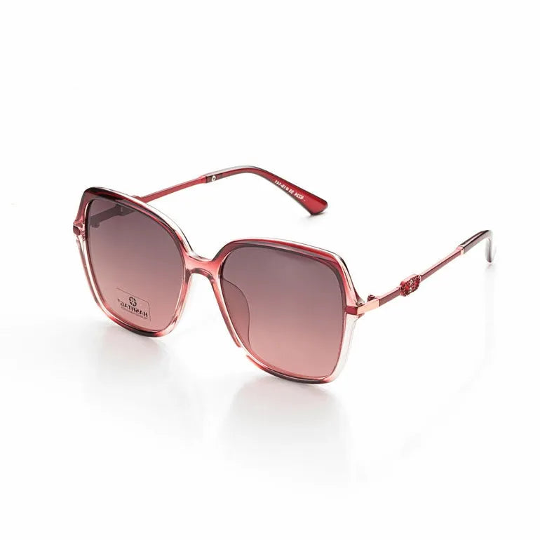 Eclipta | Red Oversized Full Rim Rectangle Sunglasses for Women [Polarized]