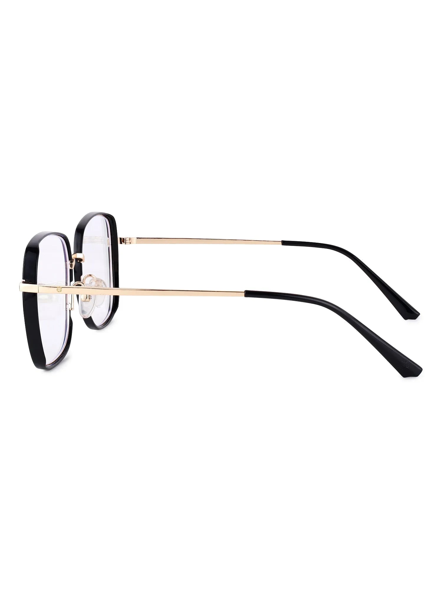 Duskra | Golden & Black Large Full Rim Square Clip-on for Men & Women [UV-protected]