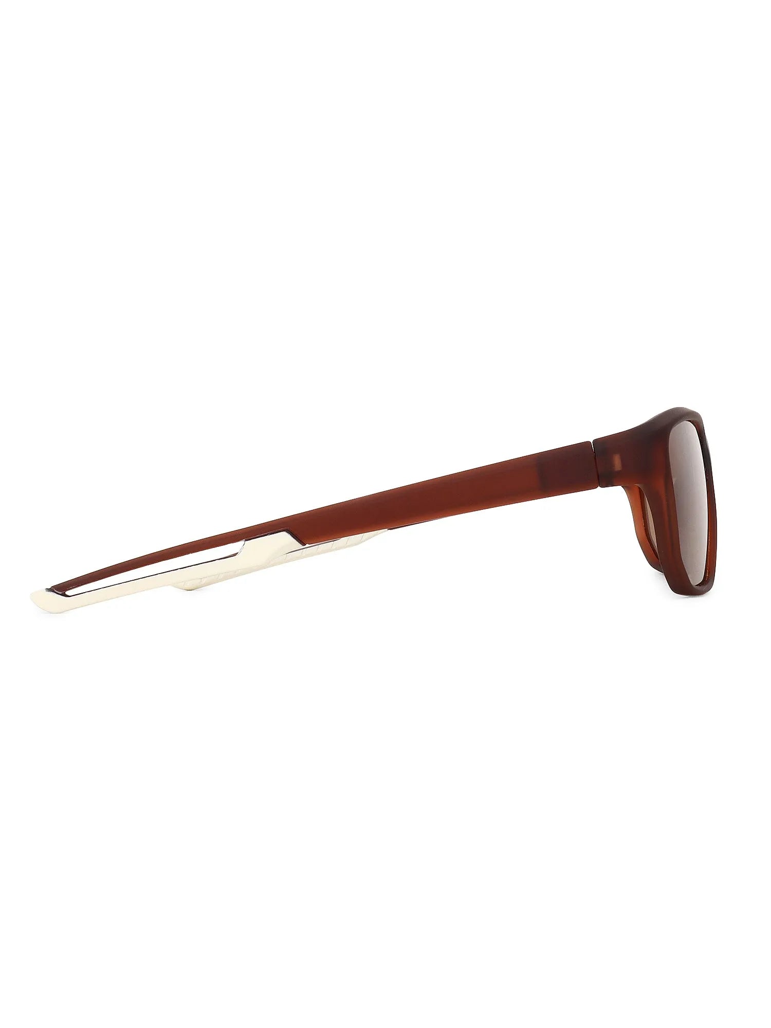 Ionium | Brown Large Full Rim Rectangle Sunglasses for Men [Polarized]