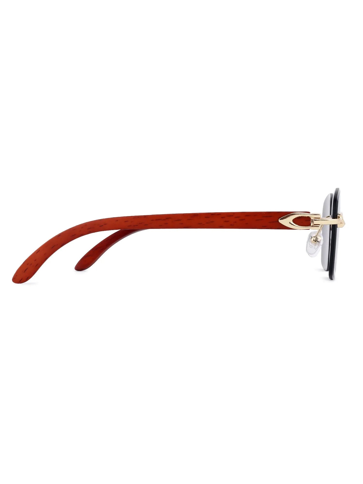 Stralor | Black Medium Rim Less Rectangle Sunglasses for Men & Women [UV-protected]