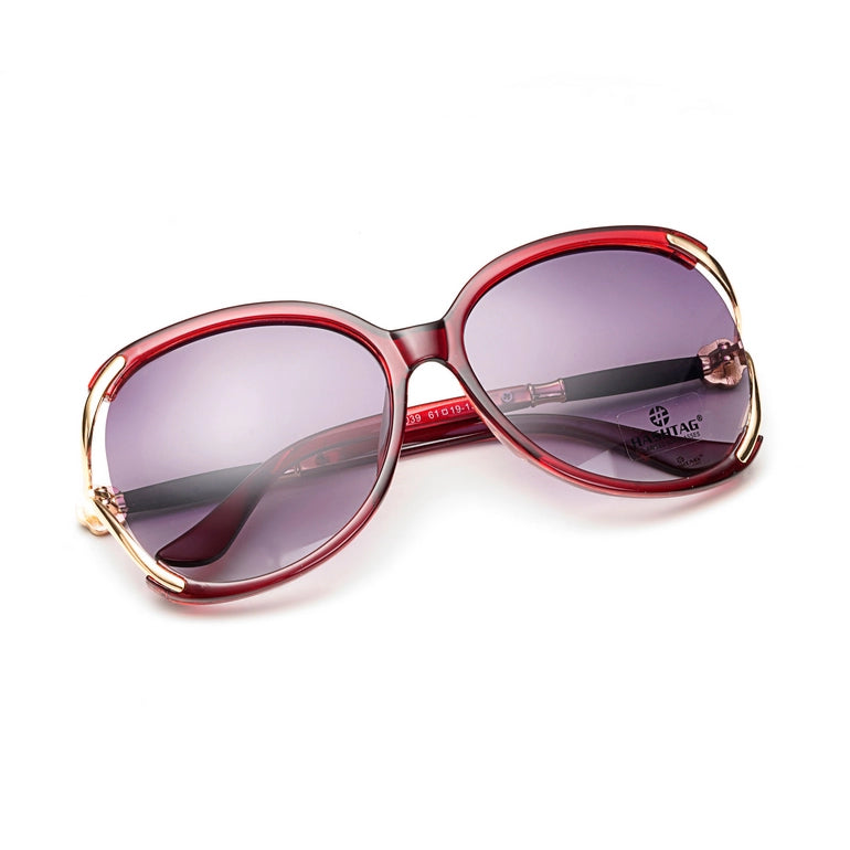 Hashtag Exclusive Oval Sunglasses for Women - NH8039 Red