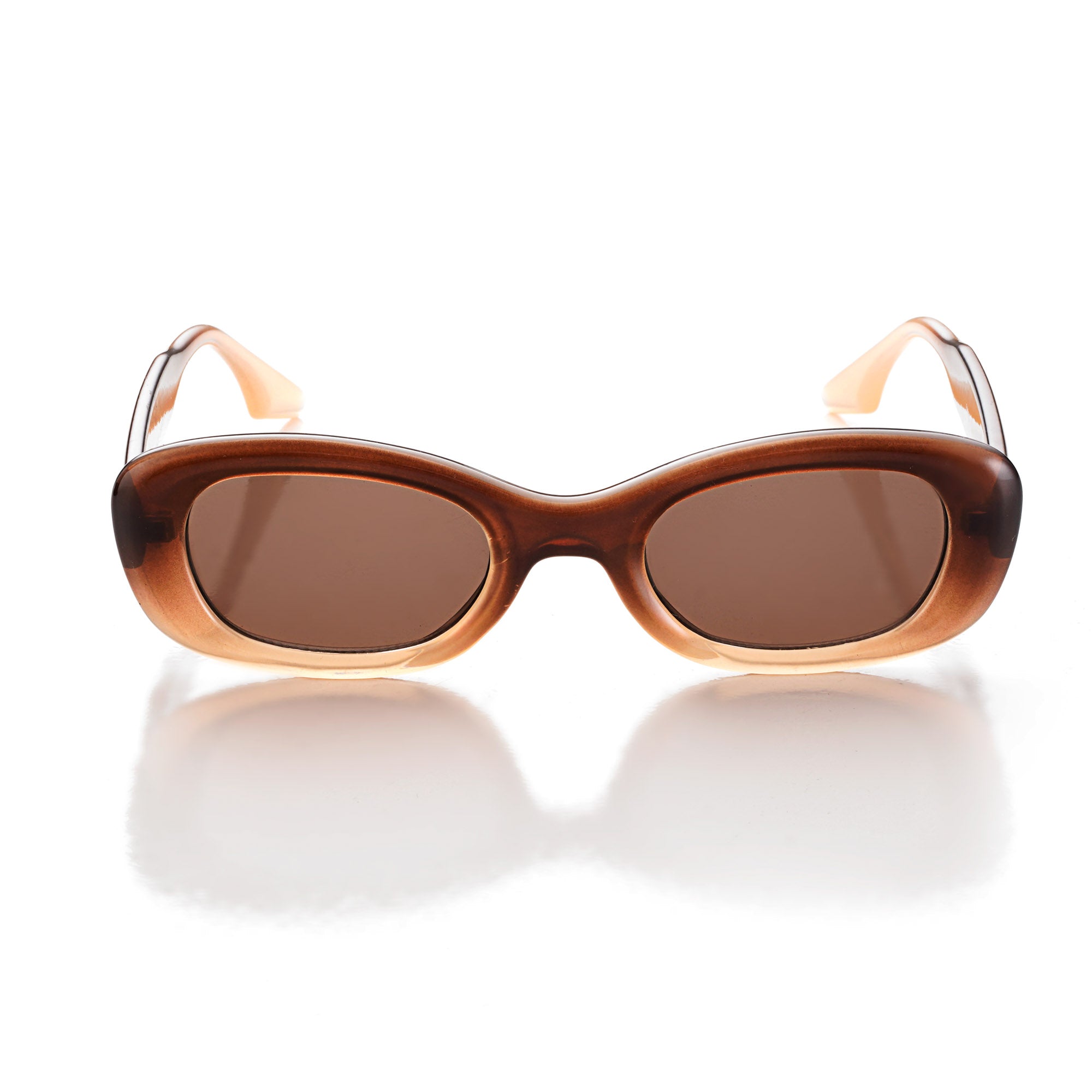 Aura | Transparent-Brown-Gradient Medium Full Rim Oval Sunglasses for Men & Women [UV-protected]