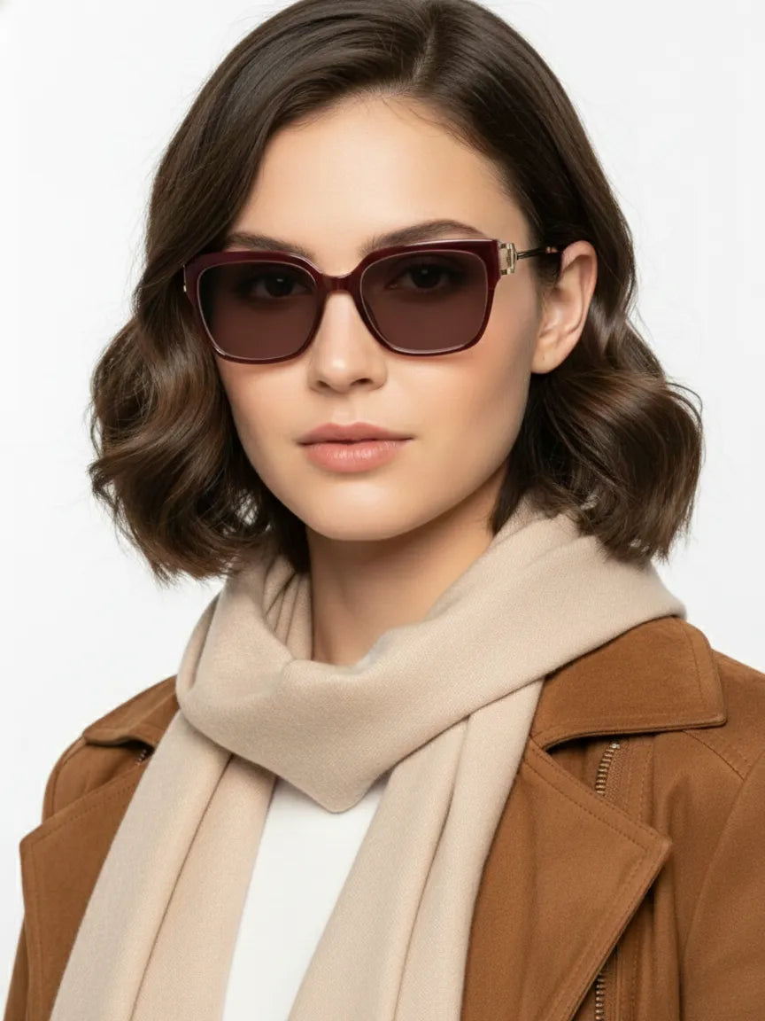 DayLight | Transparent/Brown Large Full Rim Square Sunglasses for Men & Women [Photochromic]