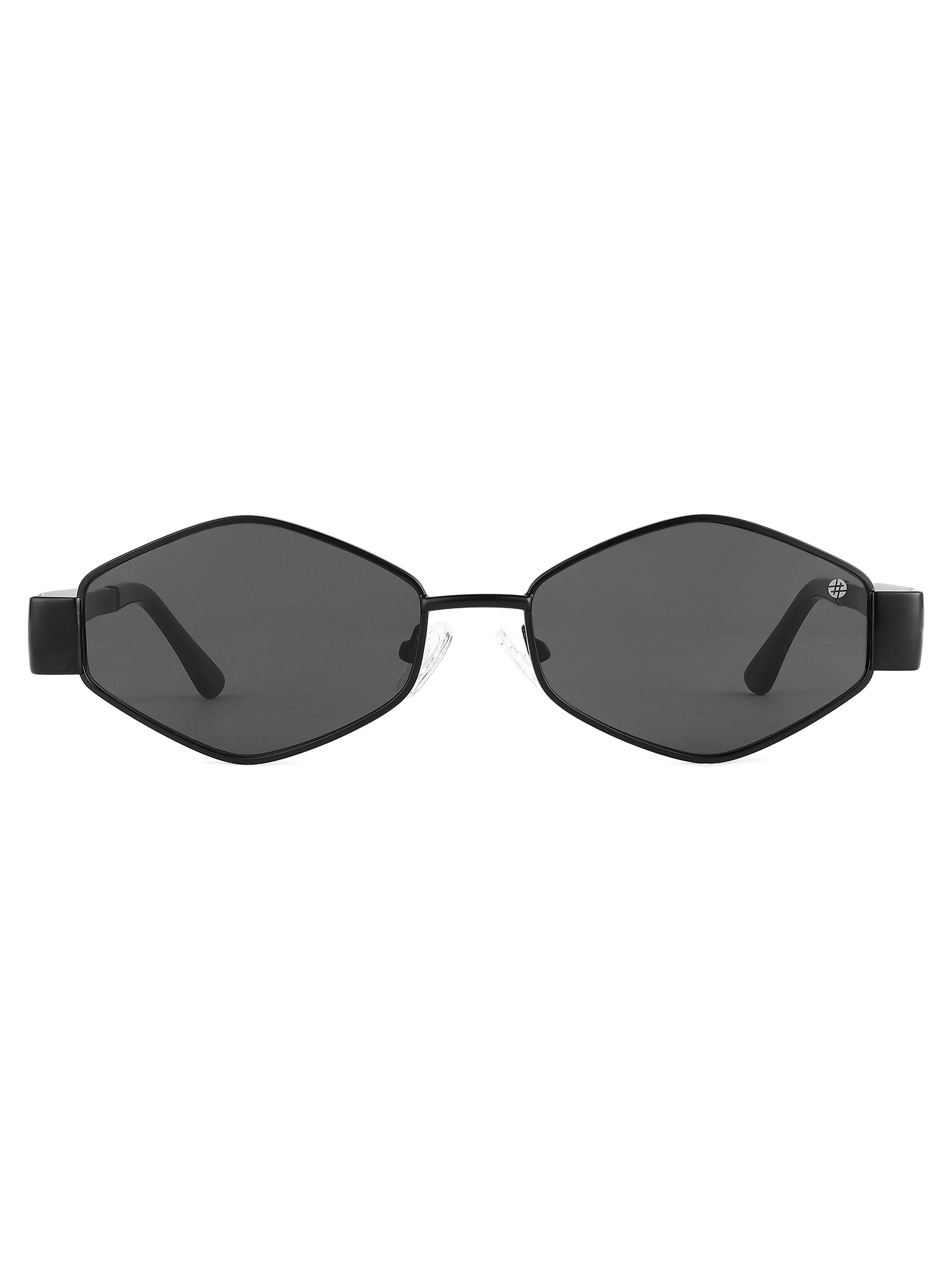 Ecliptor | Black Medium Full Rim Diamond Sunglasses for Women [UV-protected]