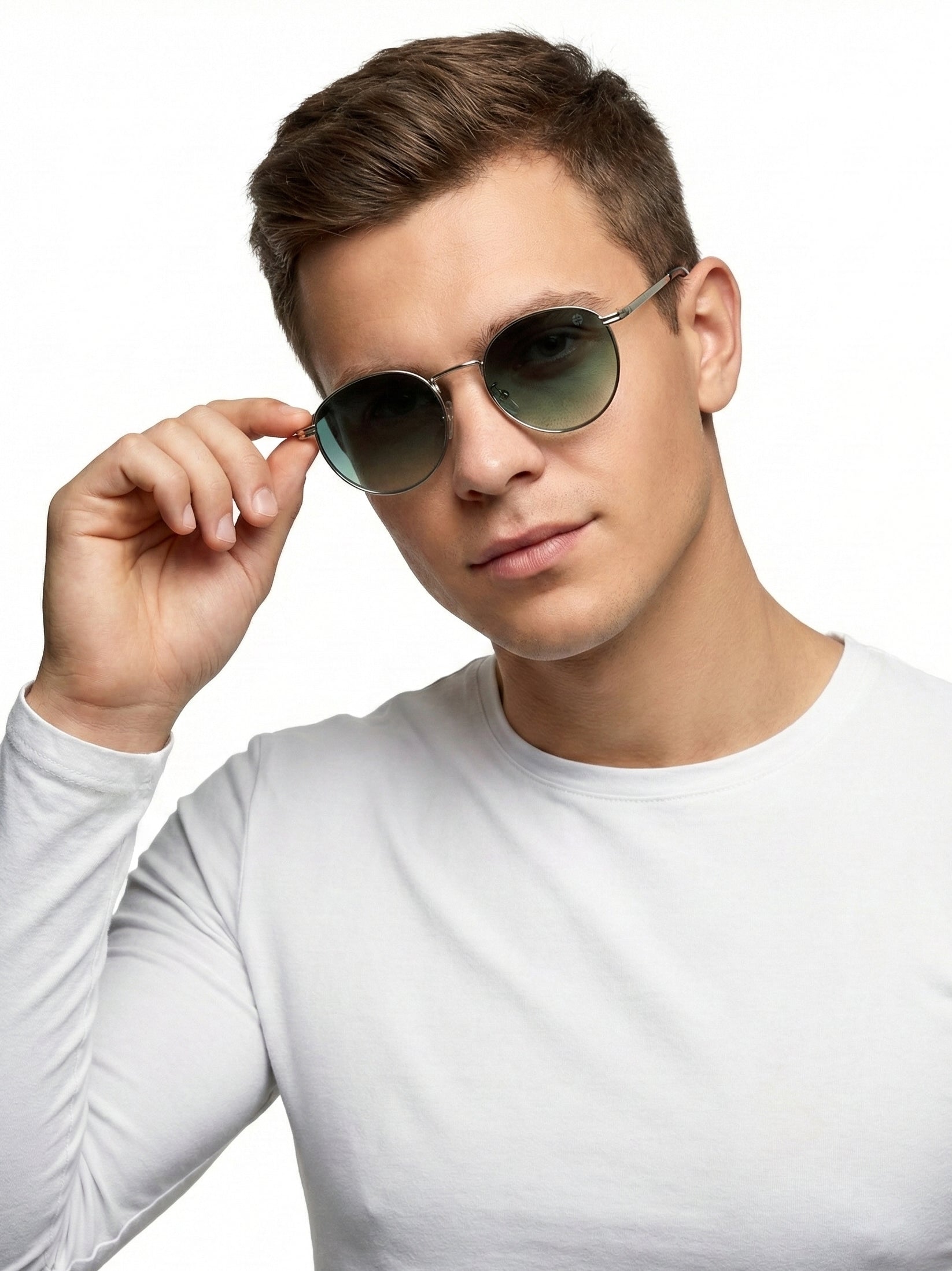 Solyra | Green Medium Full Rim Oval Sunglasses for Men [UV-protected]