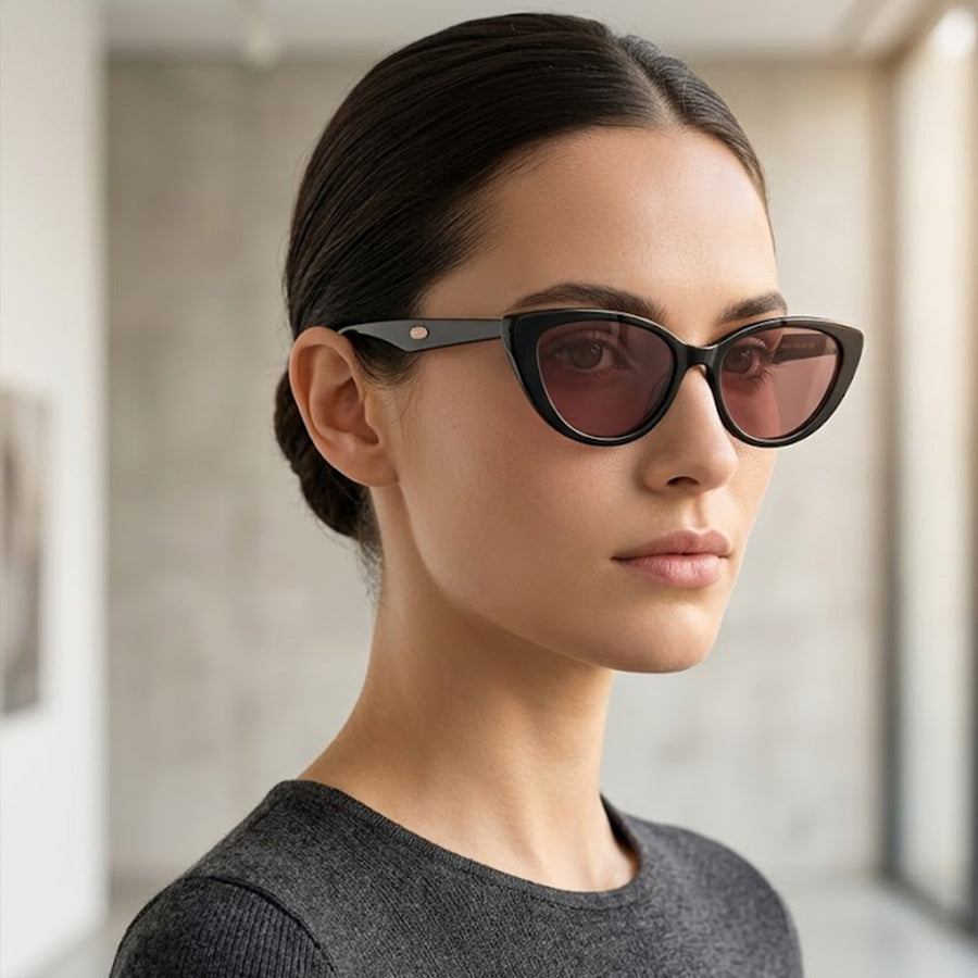 Ultravox | Black Medium Full Rim Cat-Eye Sunglasses for Women [UV-protected] HASHTAG X WHITECHERRY