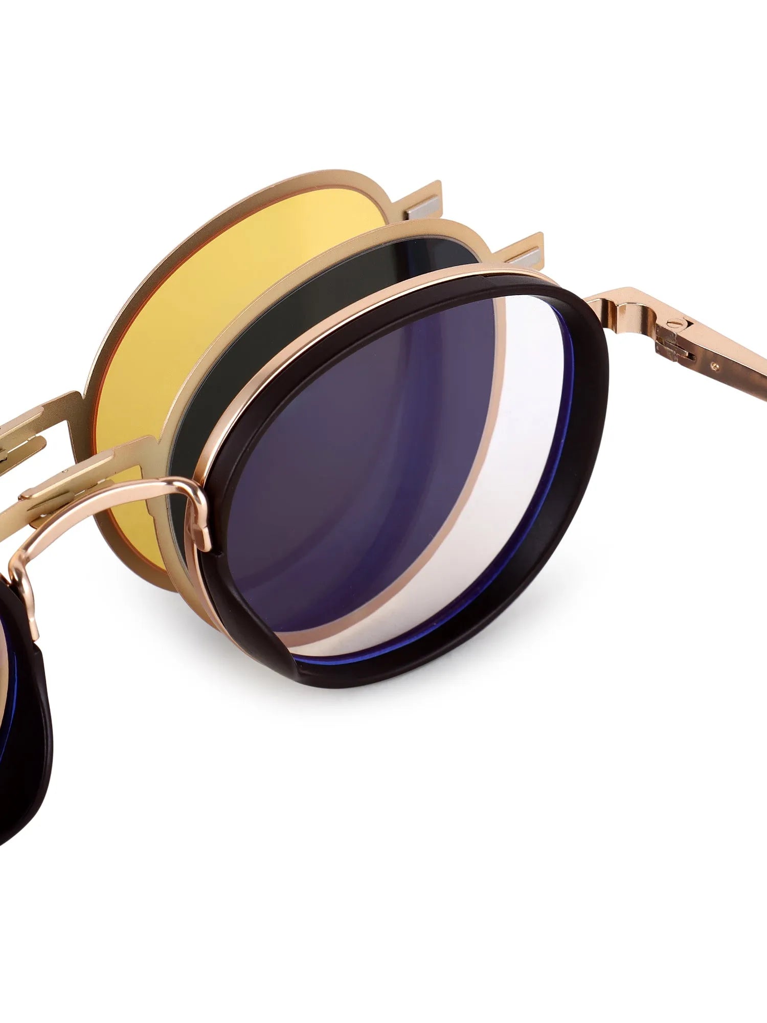 Ignisra | Golden & Brown Medium Full Rim Oval Clip-on for Men & Women [UV-protected]