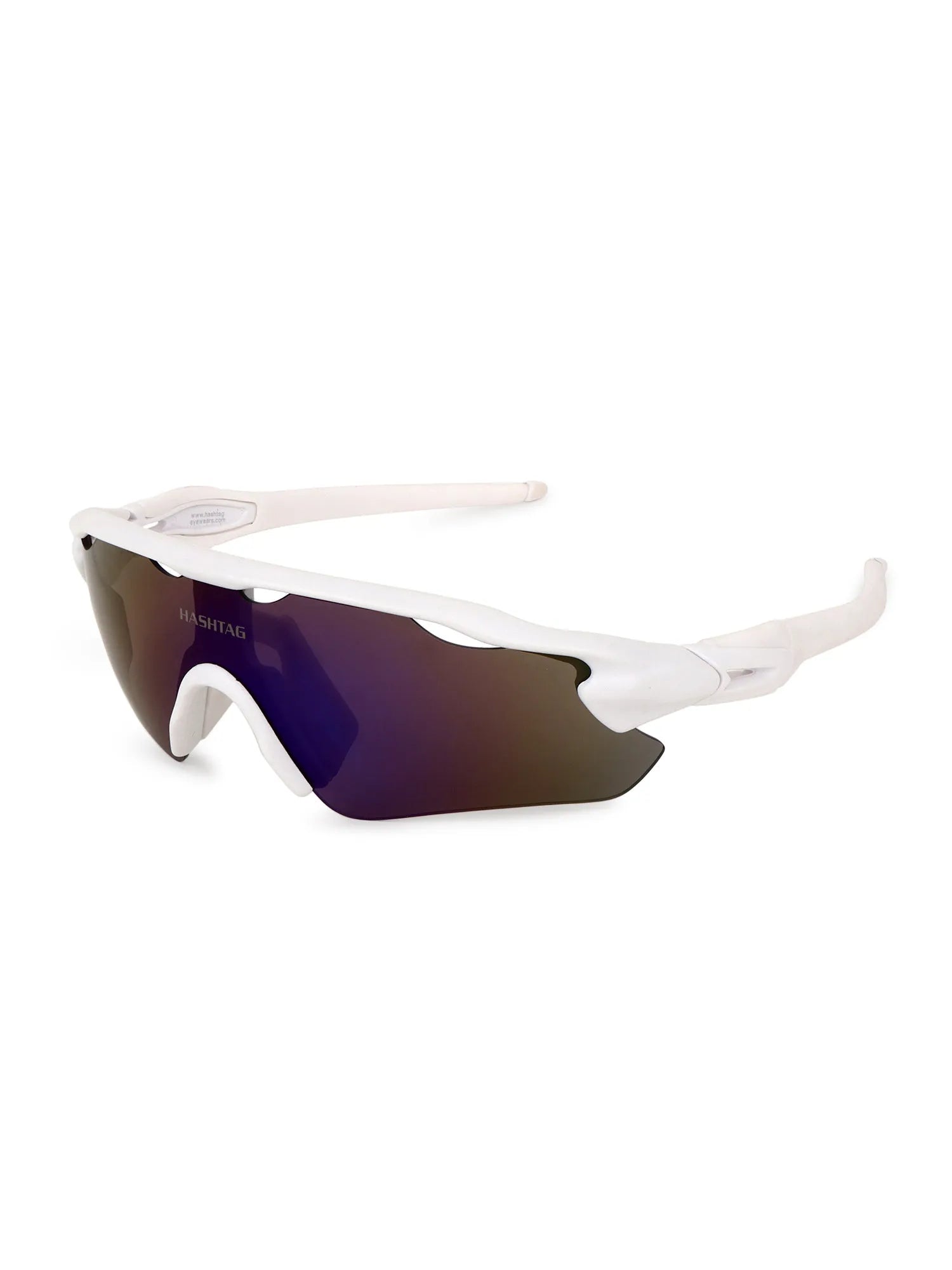 Chronos | White Medium Half Rim Shield Sports for Men & Women [UV-protected]
