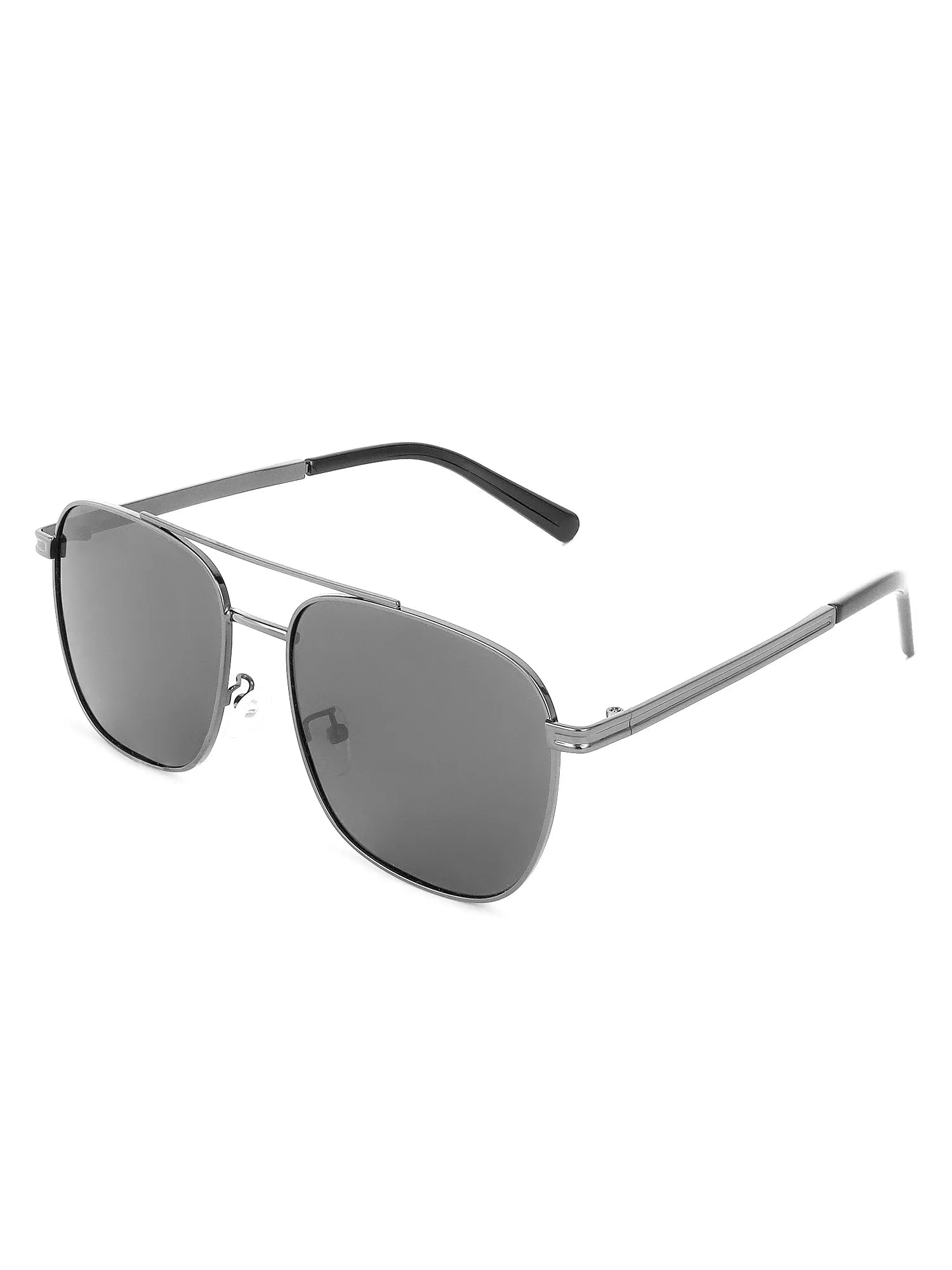Quivion | Grey Large Full Rim Square Sunglasses for Men [Polarized]