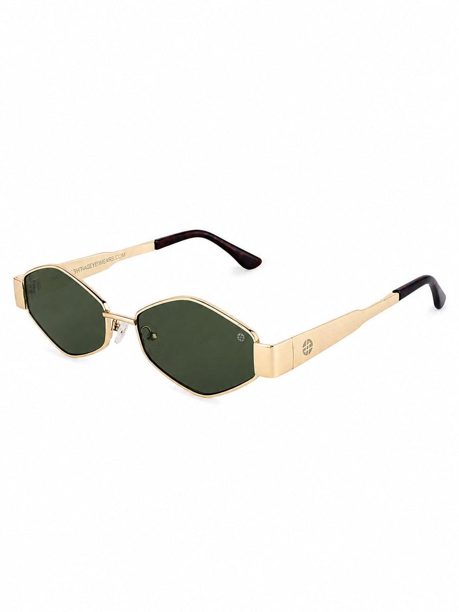 Ecliptor | Green Medium Full Rim Diamond Sunglasses for Women [UV-protected]