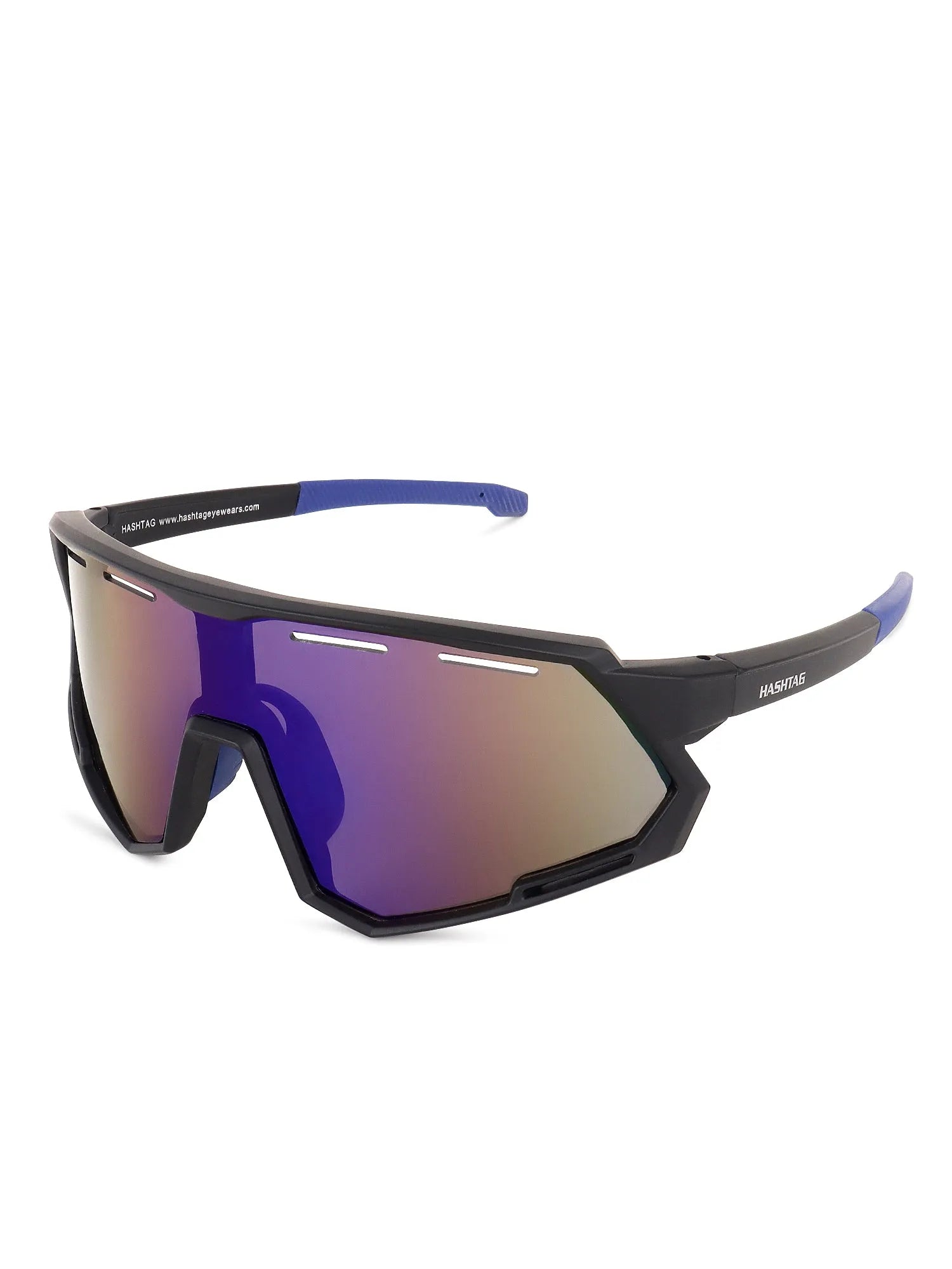 Myrion | Black/Blue Medium Full Rim Shield Sports for Men & Women [UV-protected]
