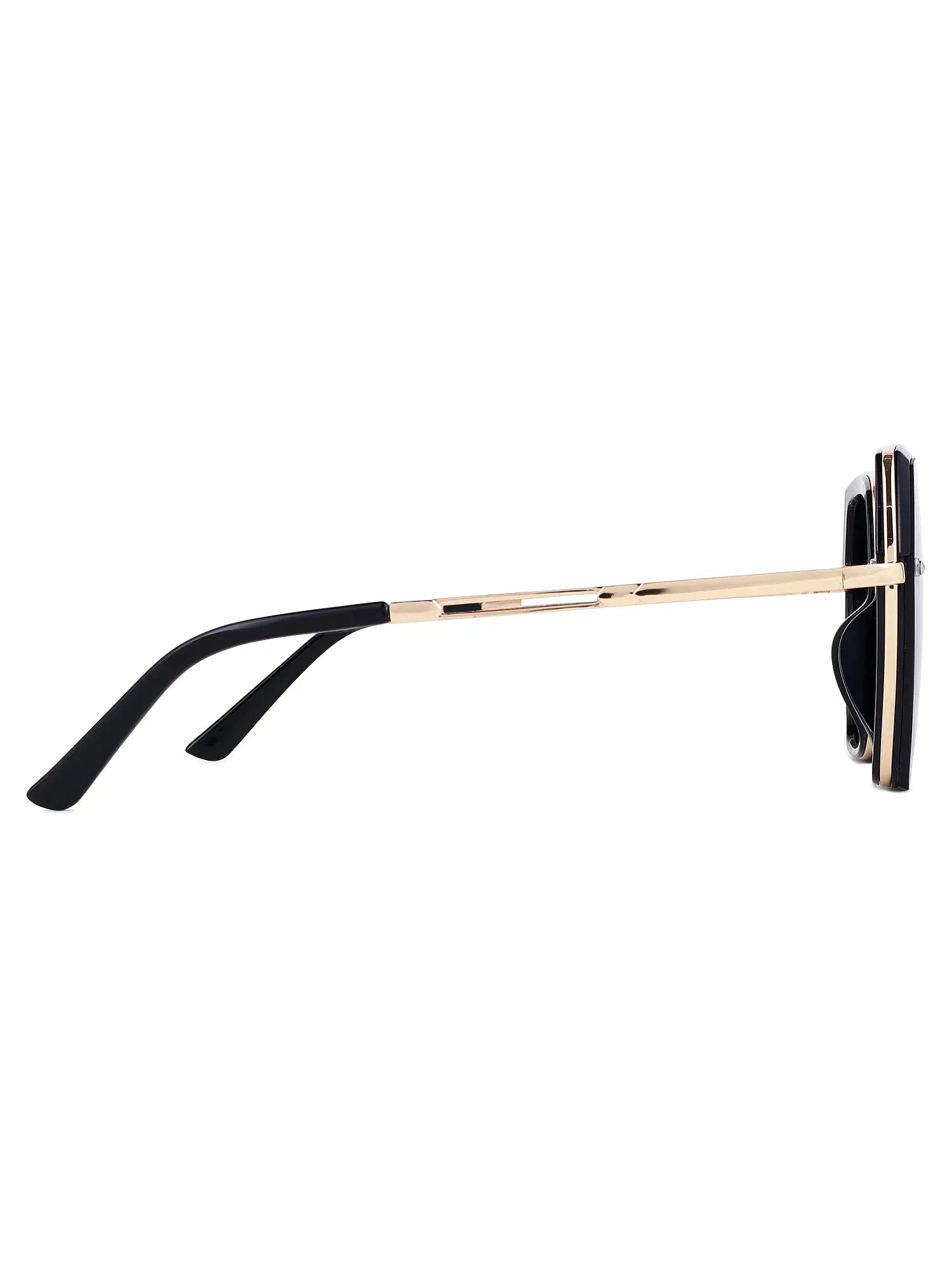 Lyra | Black Large Full Rim Hexagonal Sunglasses for Women [UV-protected]