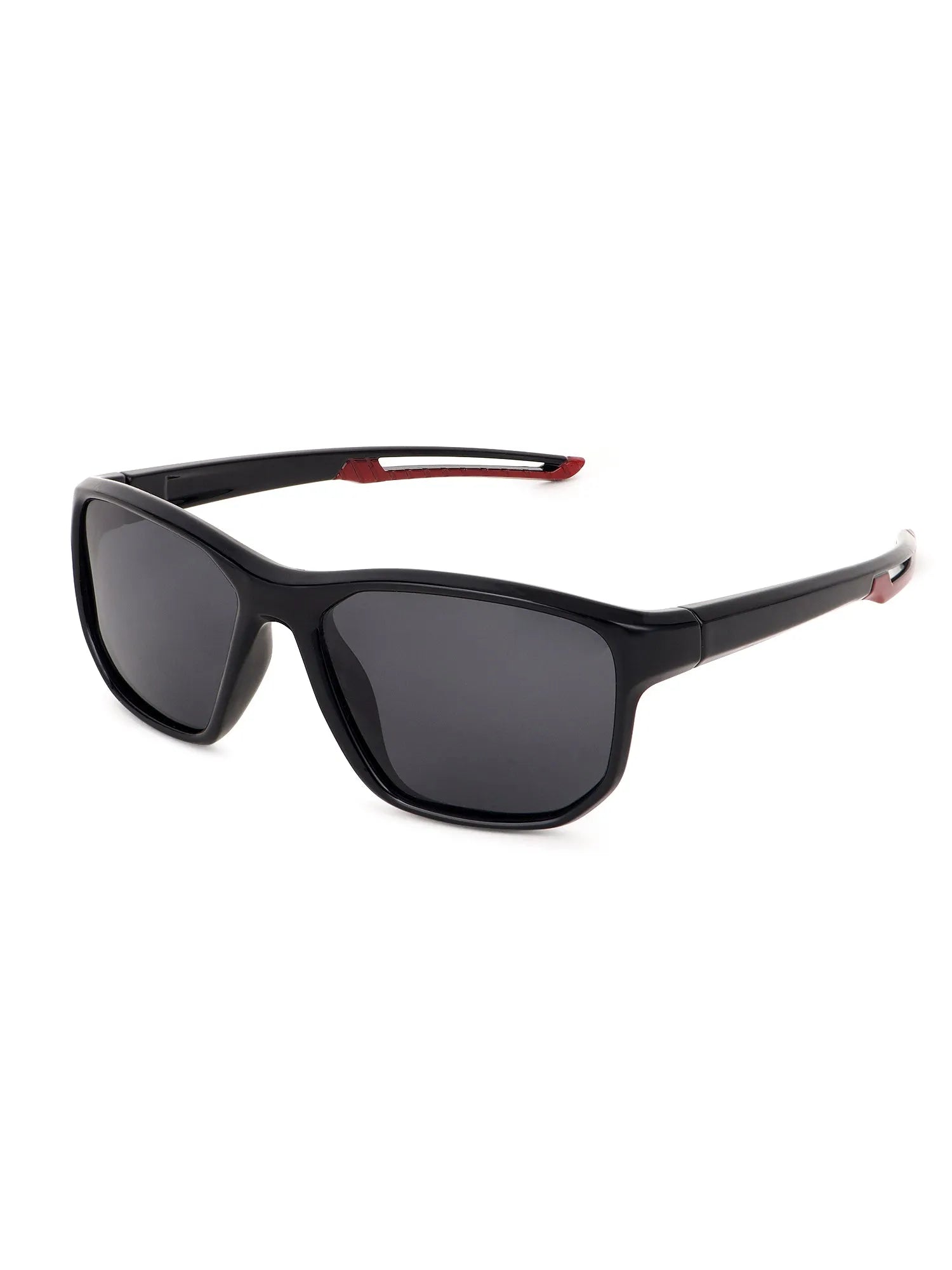Ionium | Black Large Full Rim Rectangle Sunglasses for Men [Polarized]