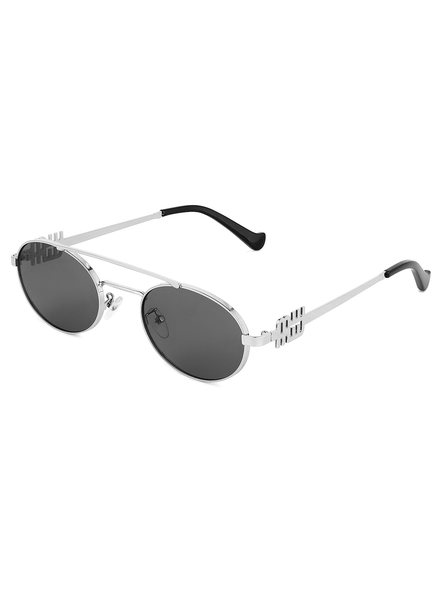 Stralium | Grey Large Full Rim Oval Sunglasses for Women [UV-protected]
