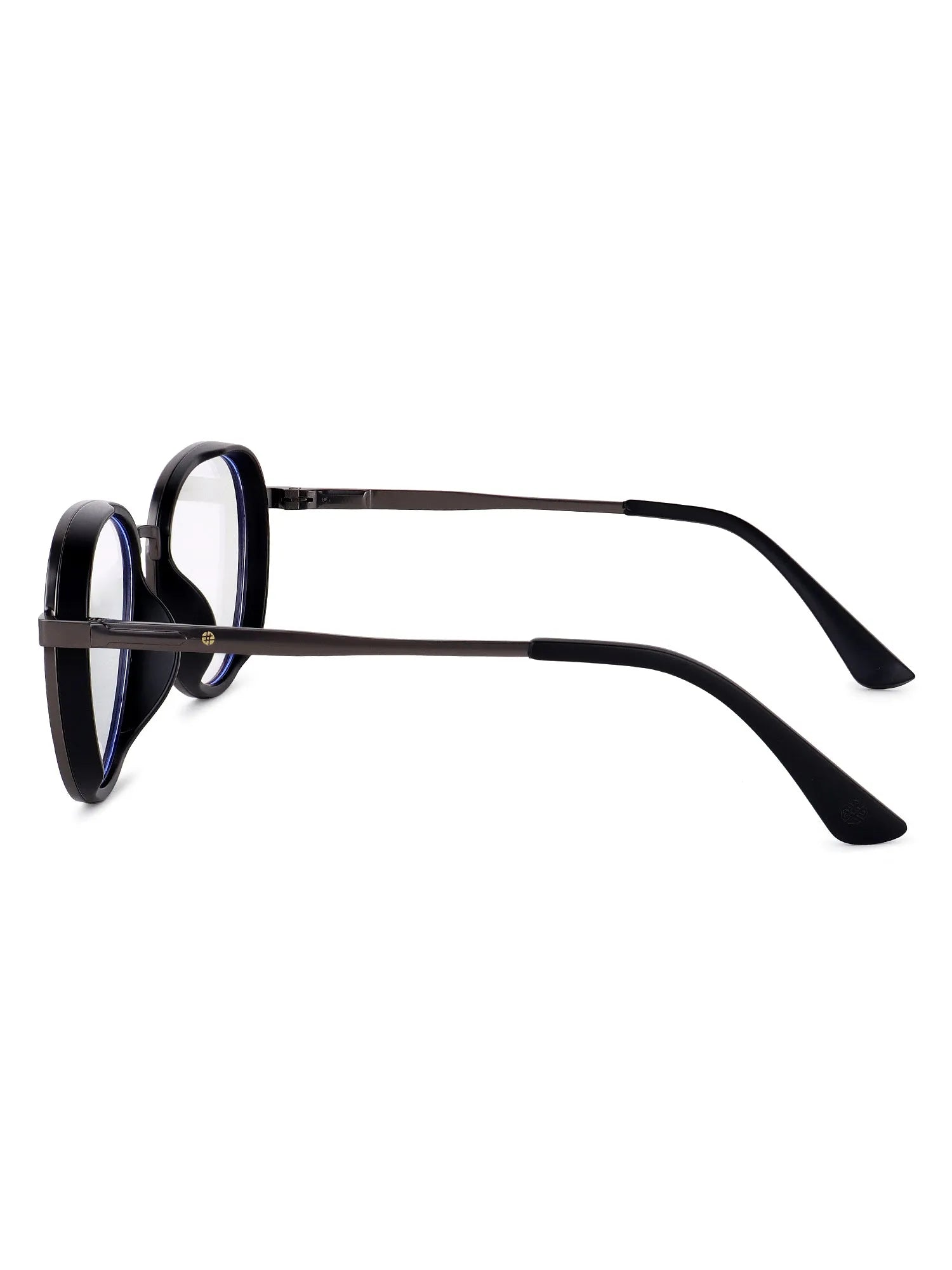 Caelium | Grey & Black Large Full Rim Aviator Clip-on for Men & Women [UV-protected]