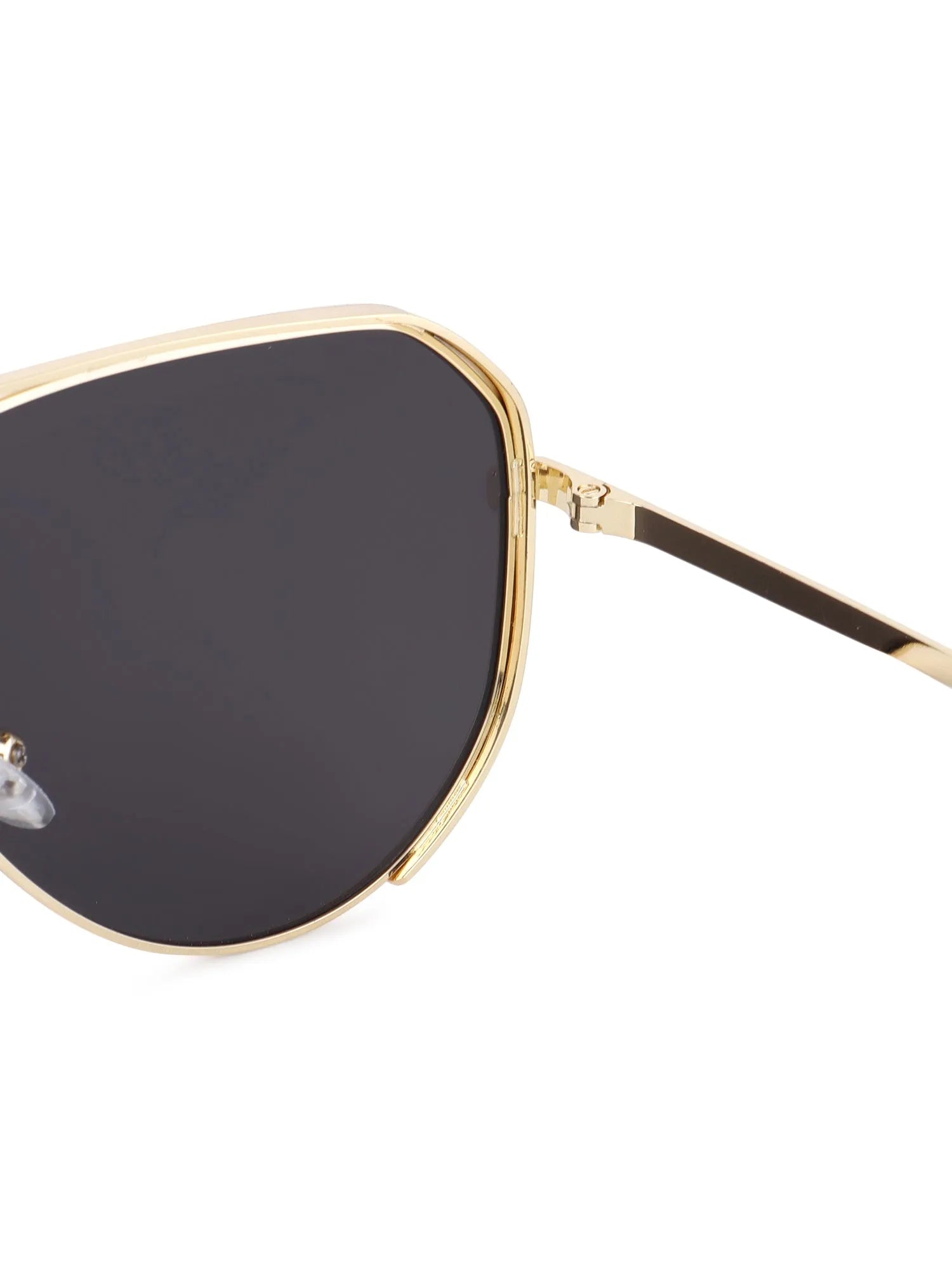 Tesseract | Golden Large Full Rim Aviator Sunglasses for Men [Polarized]