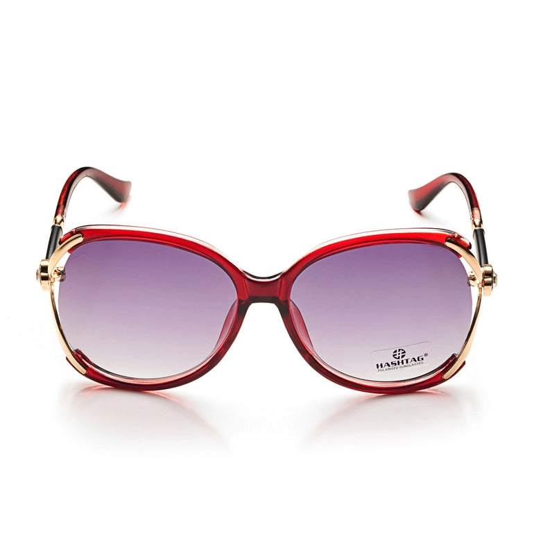 Hashtag Exclusive Oval Sunglasses for Women - NH8039 Red