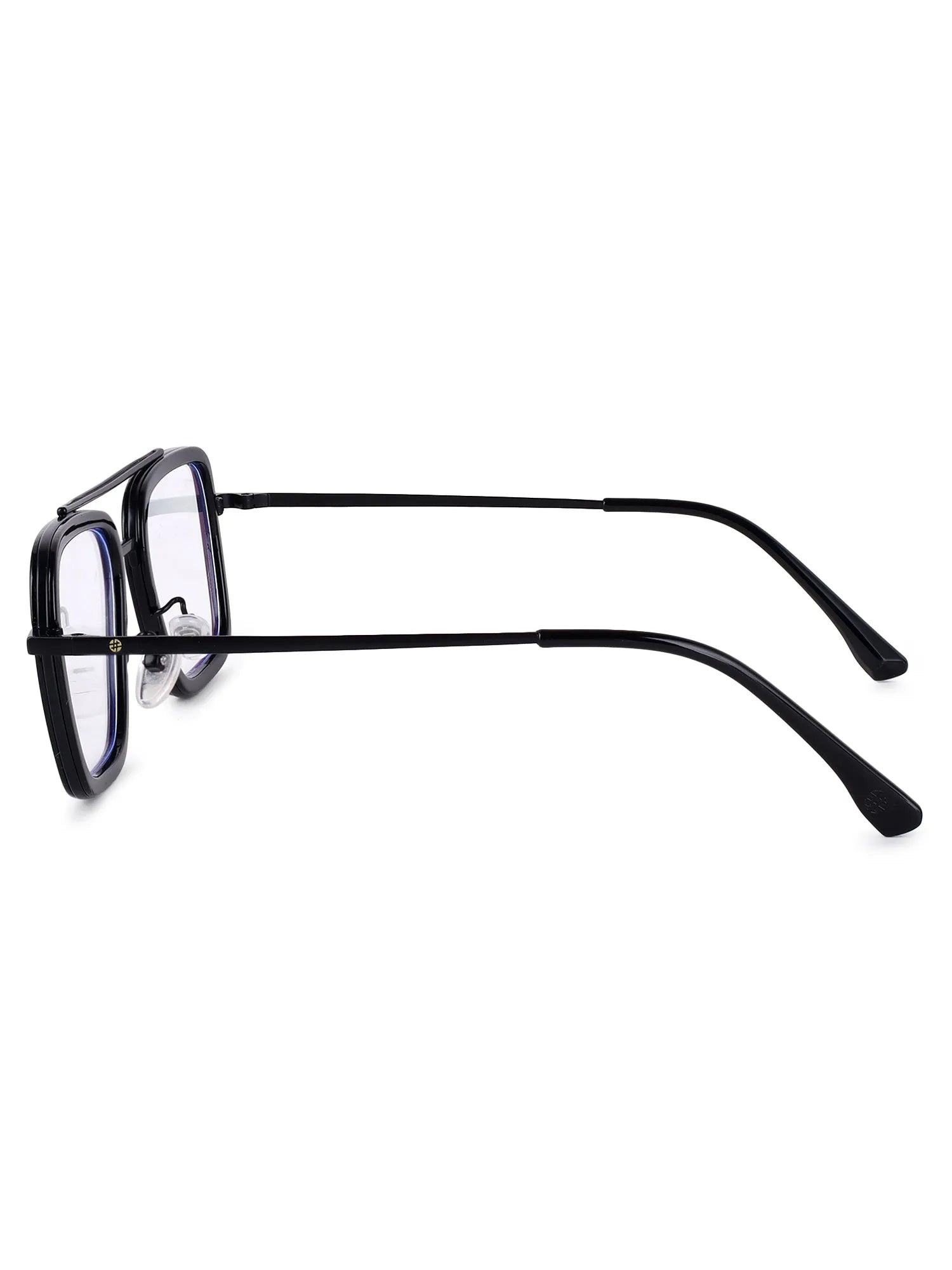 Novaic | Black Medium Full Rim Rectangle Clip-on for Men & Women [UV-protected]