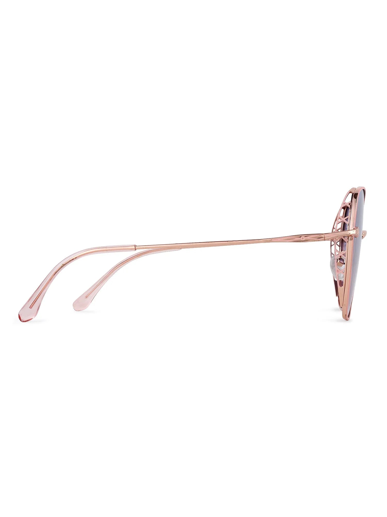 Nixion | Pink & Golden Large Full Rim Square Sunglasses for Women [Polarized]