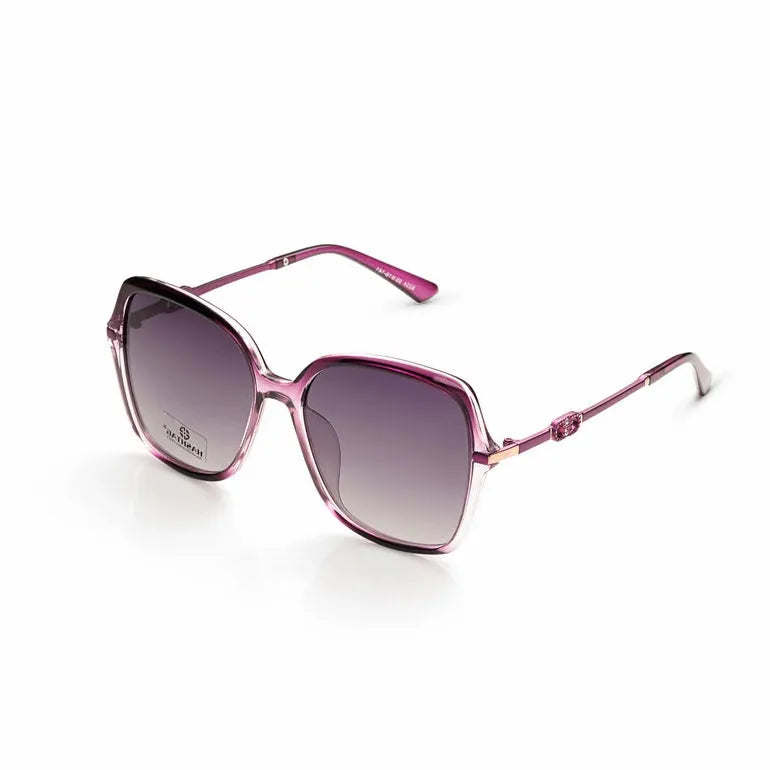 Eclipta | Purple Oversized Full Rim Rectangle Sunglasses for Women [Polarized]