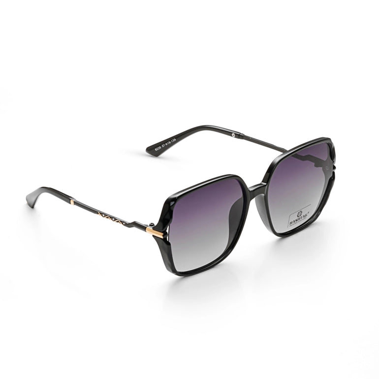 Hashtag Exclusive Hexagonal Oversize Sunglasses for Women - 8226-Black