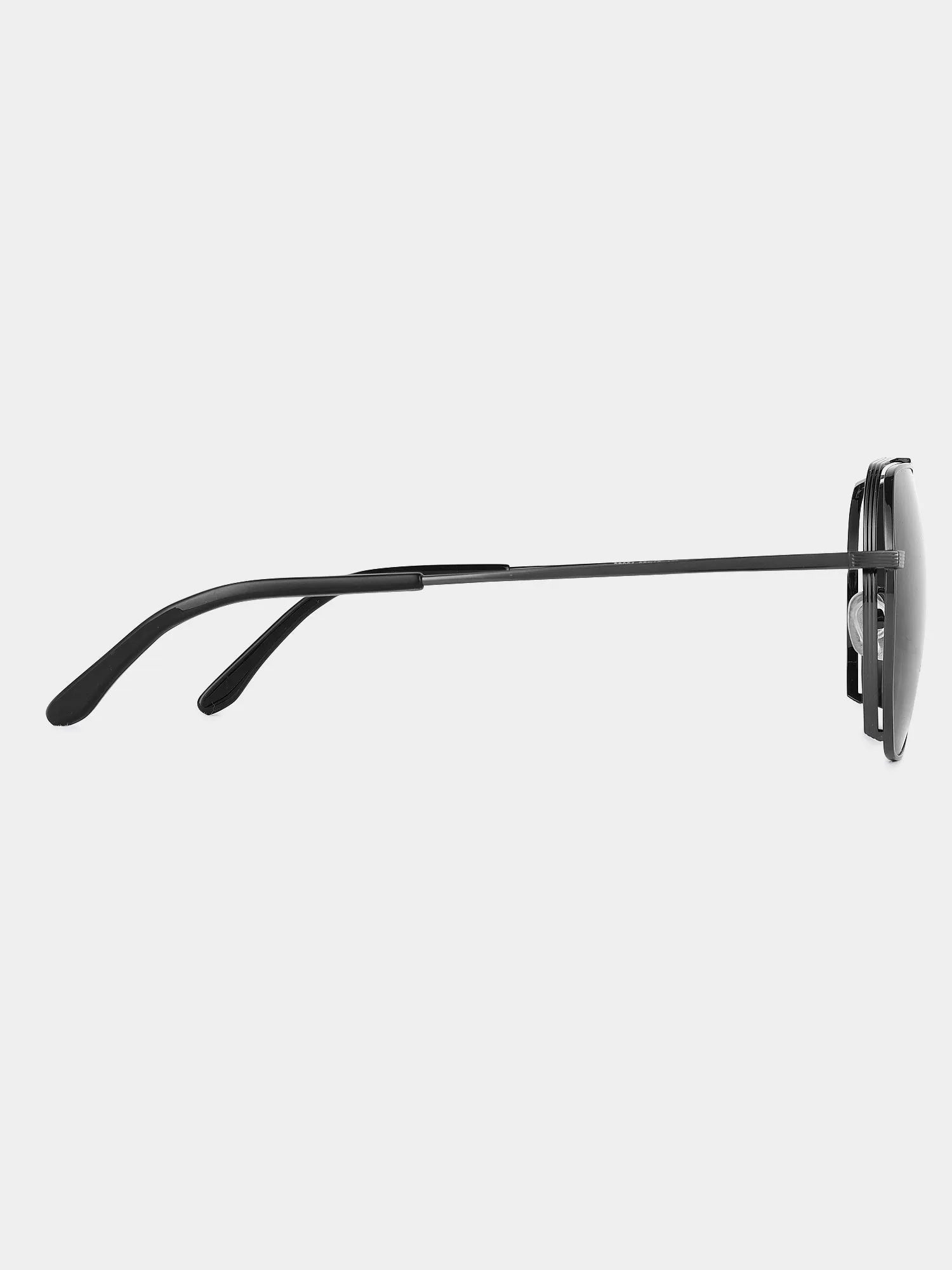 Drakara | Black Large Full Rim Hexagonal Sunglasses for Men [Polarized]