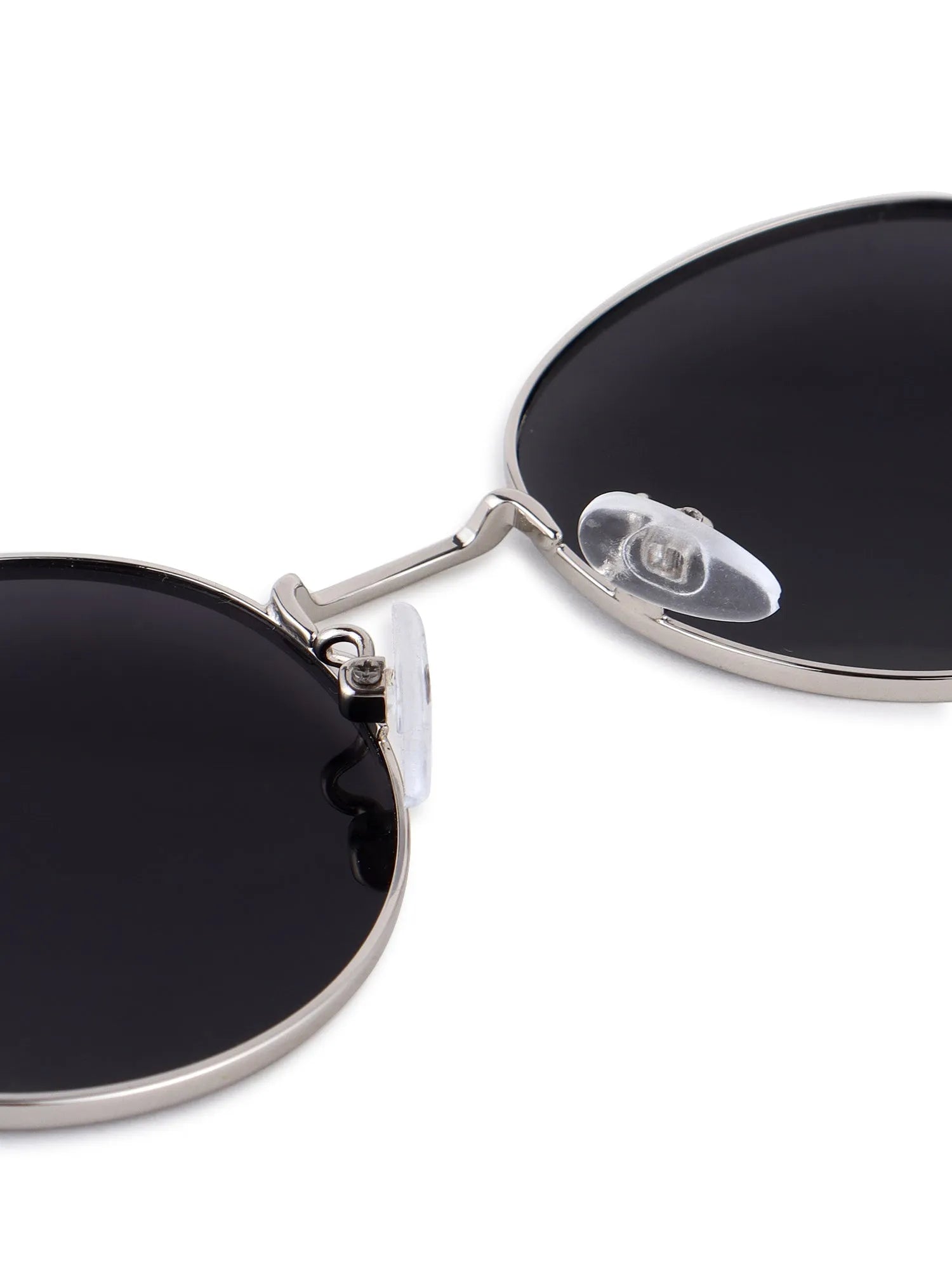 Dravyn | Silver Medium Full Rim Round Sunglasses for Men & Women [Polarized]