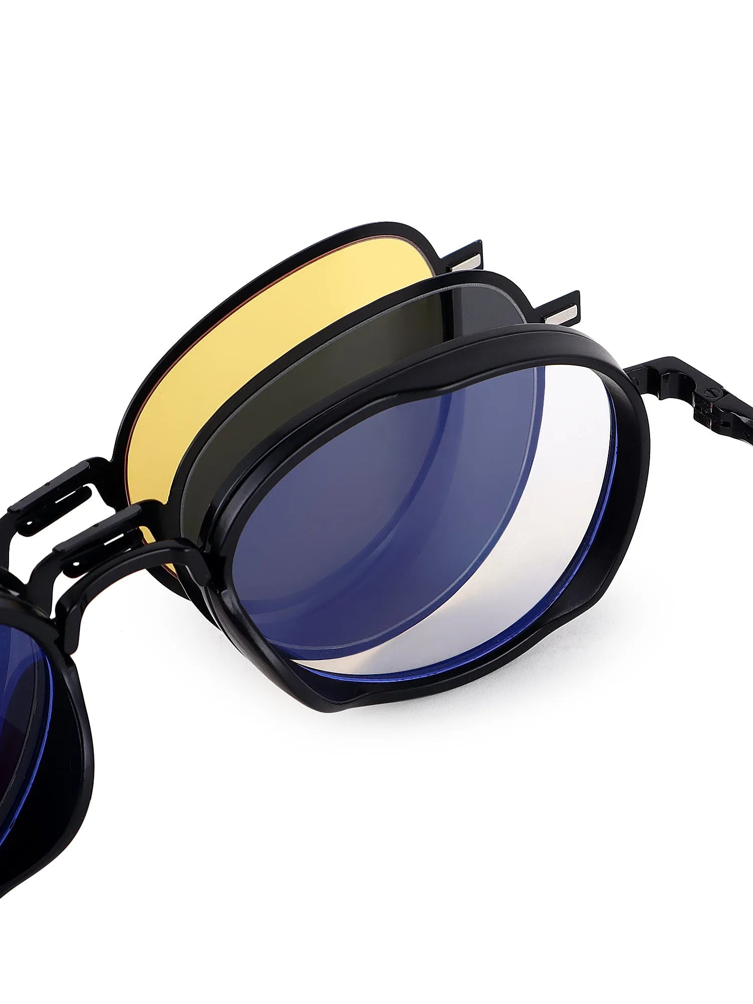 Caelium | Black Large Full Rim Aviator Clip-on for Men & Women [UV-protected]