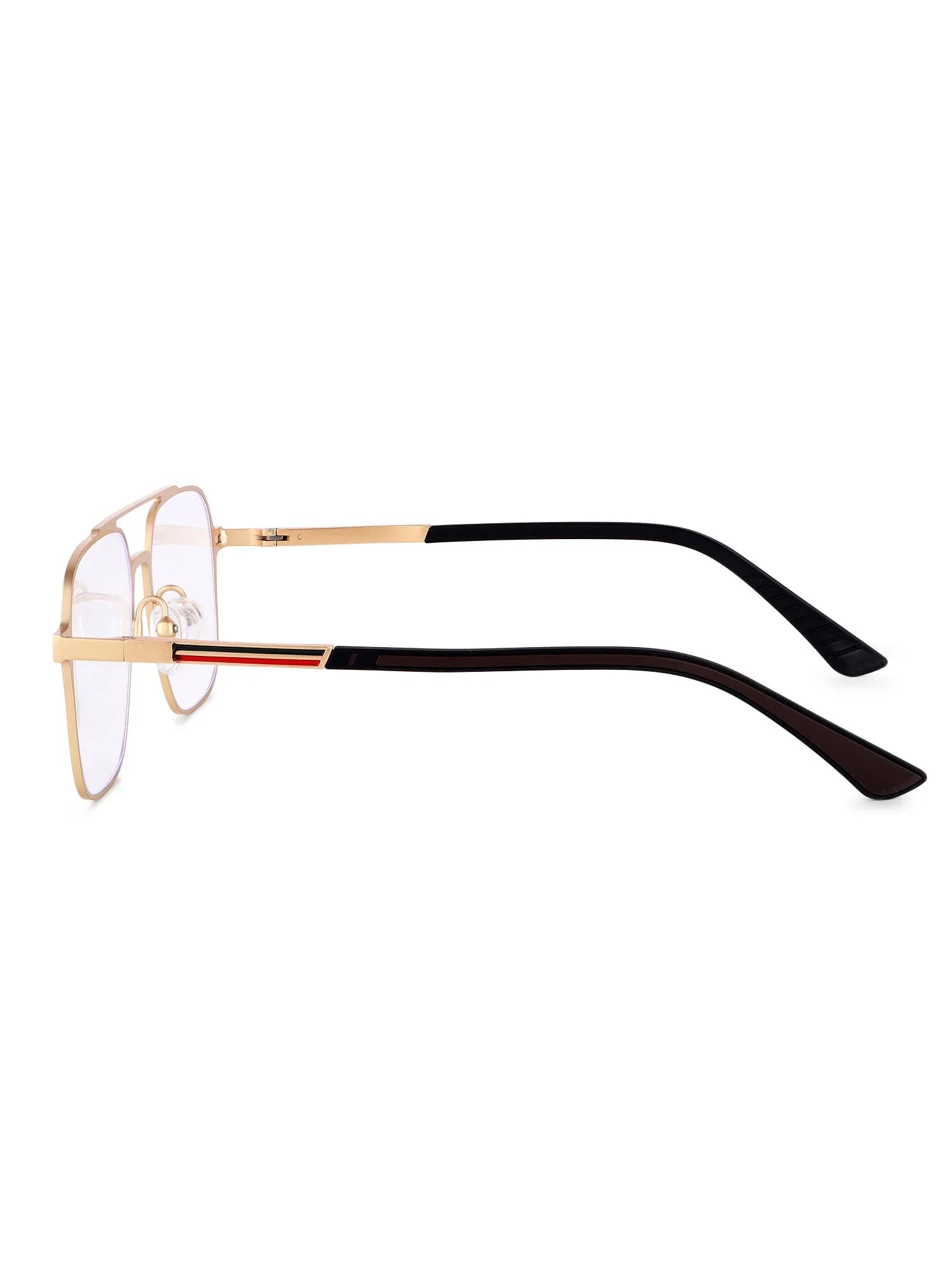 Baelora | Golden Large Full Rim Rectangle Clip-on for Men & Women [UV-protected]