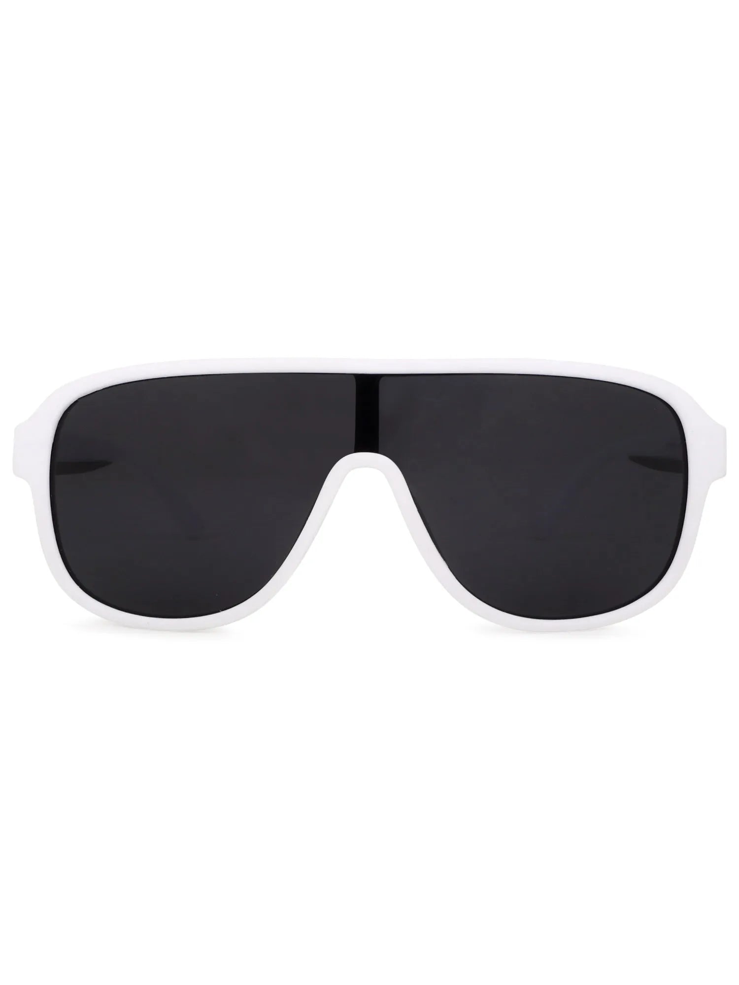 Quasor | White Extra-Large Full Rim Shield Sports for Men & Women [Polarized]