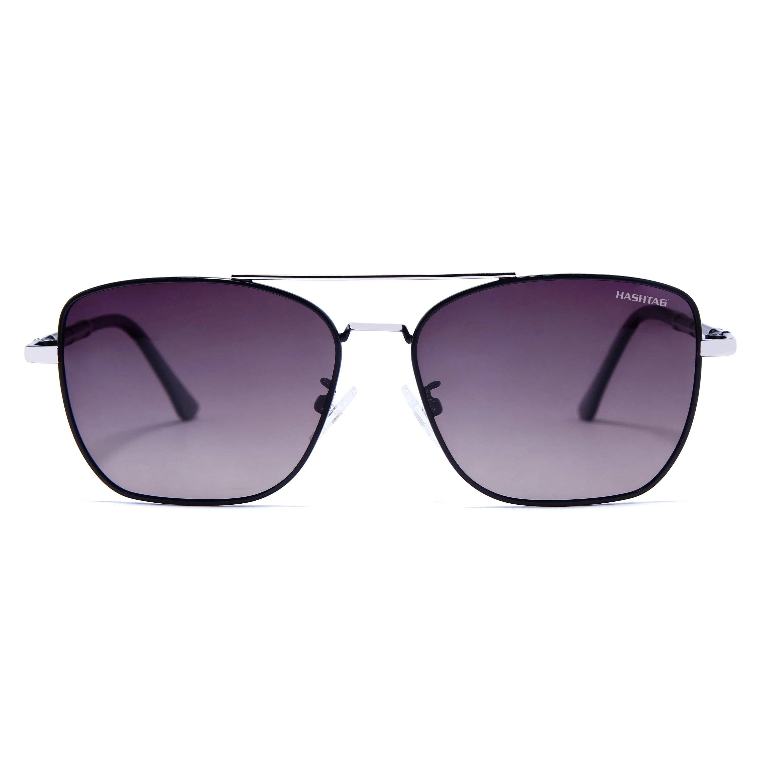 Enira | Gradient Pink Brown Large Full Rim RECTANGLE Sunglasses for Men & Women [Polarized]