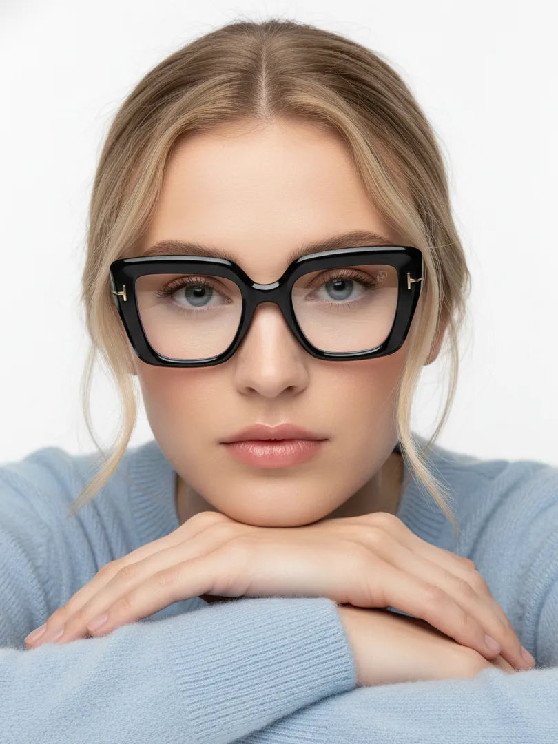 GlareGuard | Transparent Medium Full Rim Square Sunglasses for Men & Women [UV-protected]