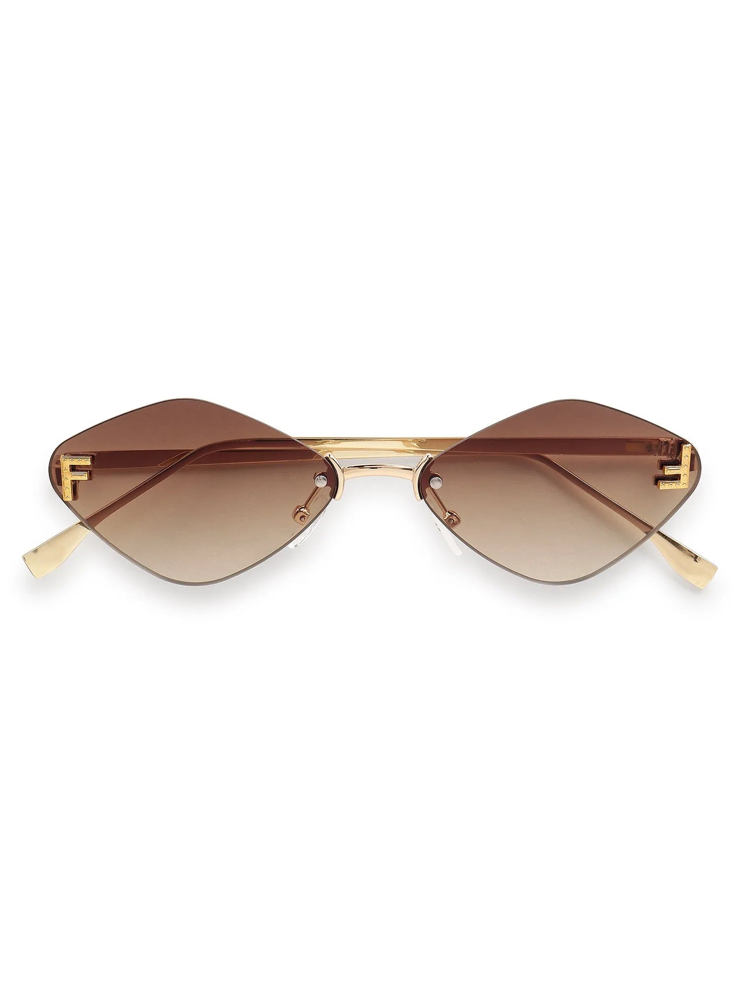 Xelora | Gradient Yellow Small Rim Less Diamond Sunglasses for Women [UV-protected]