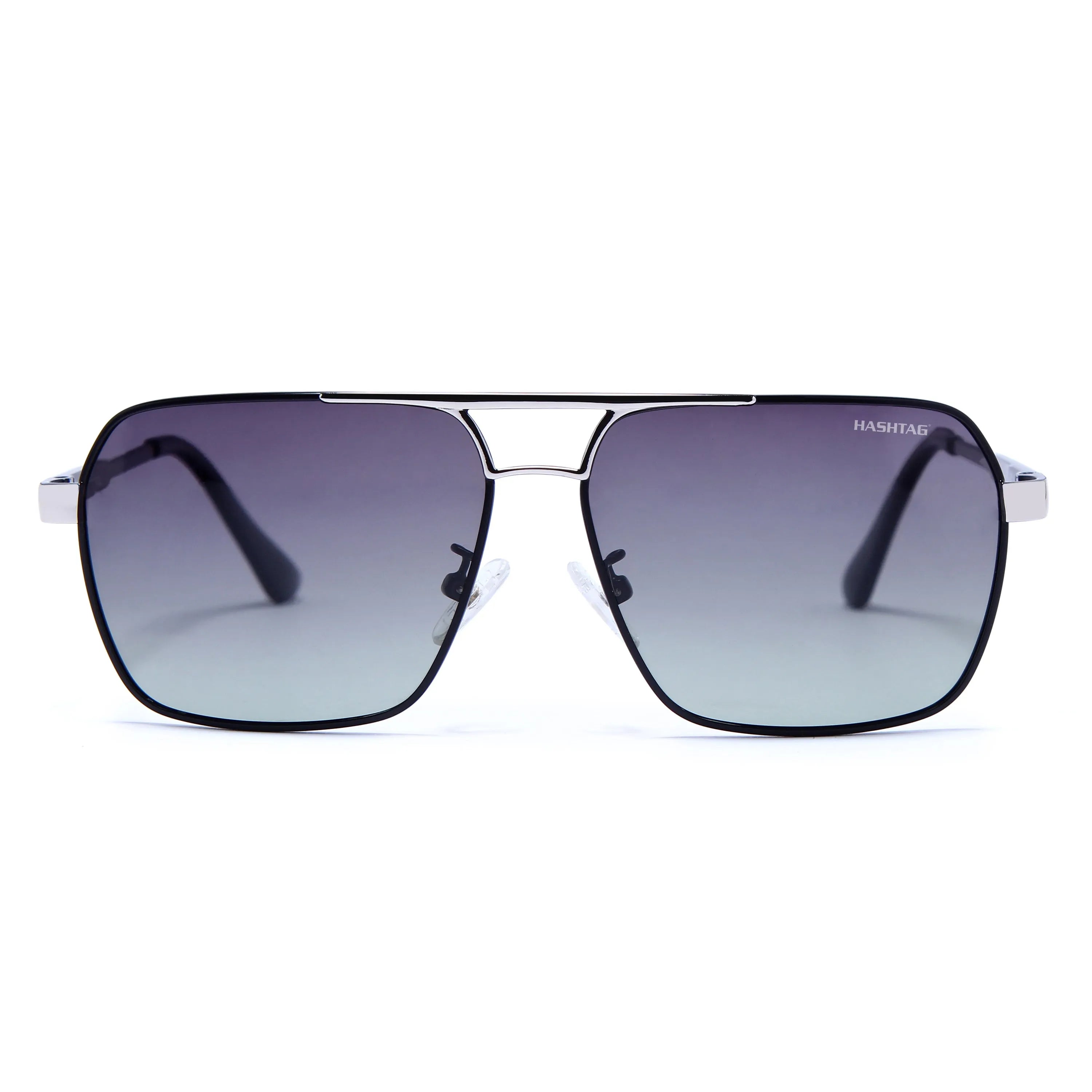 Inferna | Gradient Purple Green Medium Full Rim RECTANGLE Sunglasses for Men & Women [Polarized]