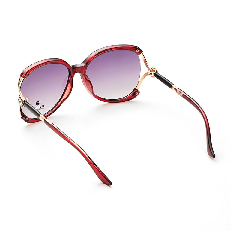 Hashtag Exclusive Oval Sunglasses for Women - NH8039 Red