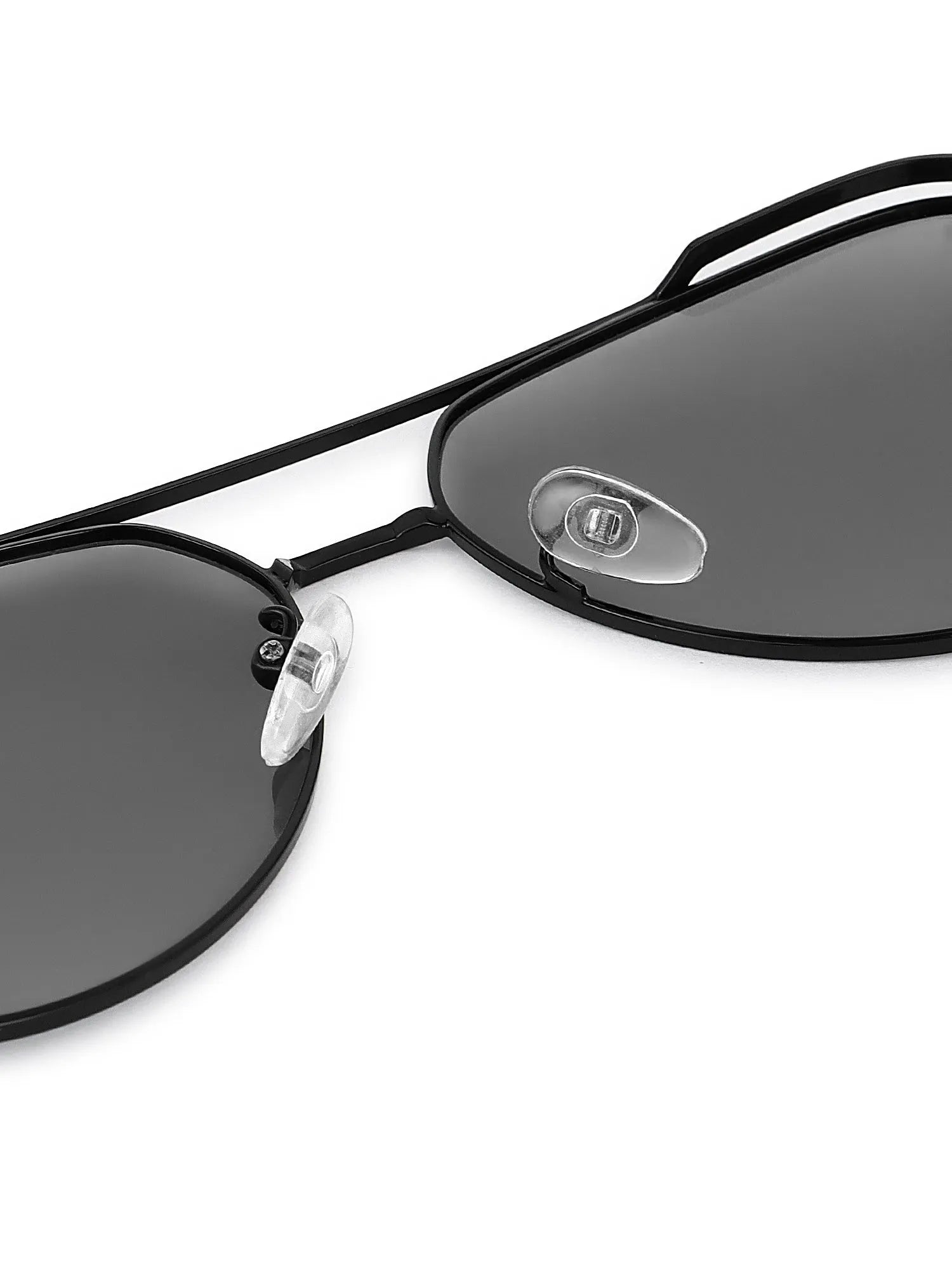 Crythra | Black Large Full Rim Aviator Sunglasses for Men [Polarized]