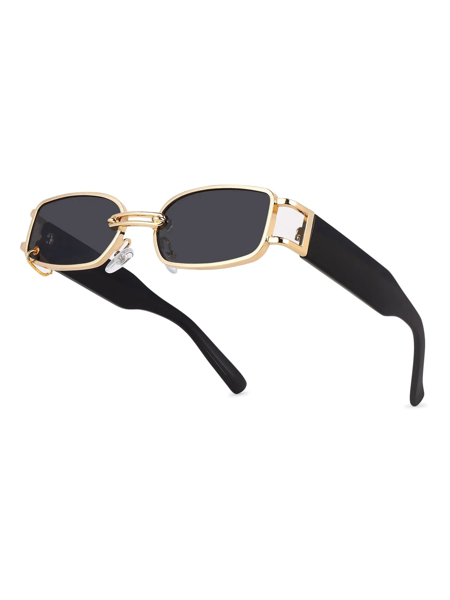Darion | Golden Small Full Rim Rectangle Sunglasses for Women [UV-protected]