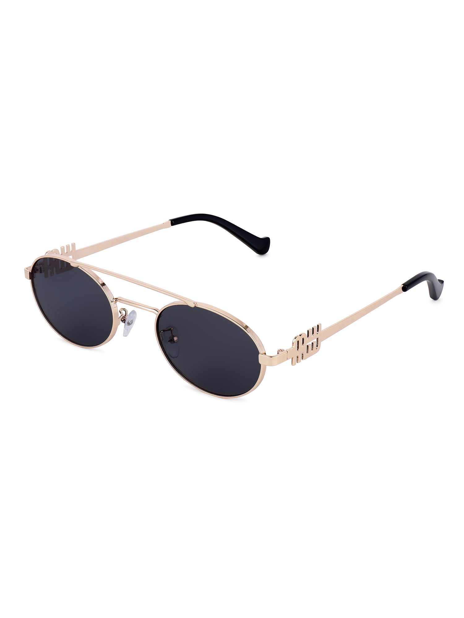 Stralium | Golden Large Full Rim Oval Sunglasses for Women [UV-protected]