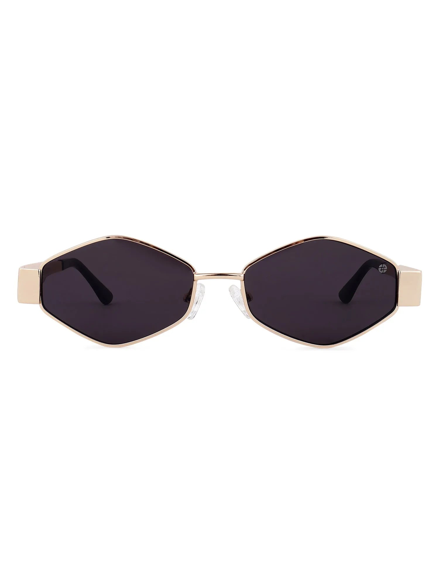 Ecliptor | Golden Medium Full Rim Diamond Sunglasses for Women [UV-protected]