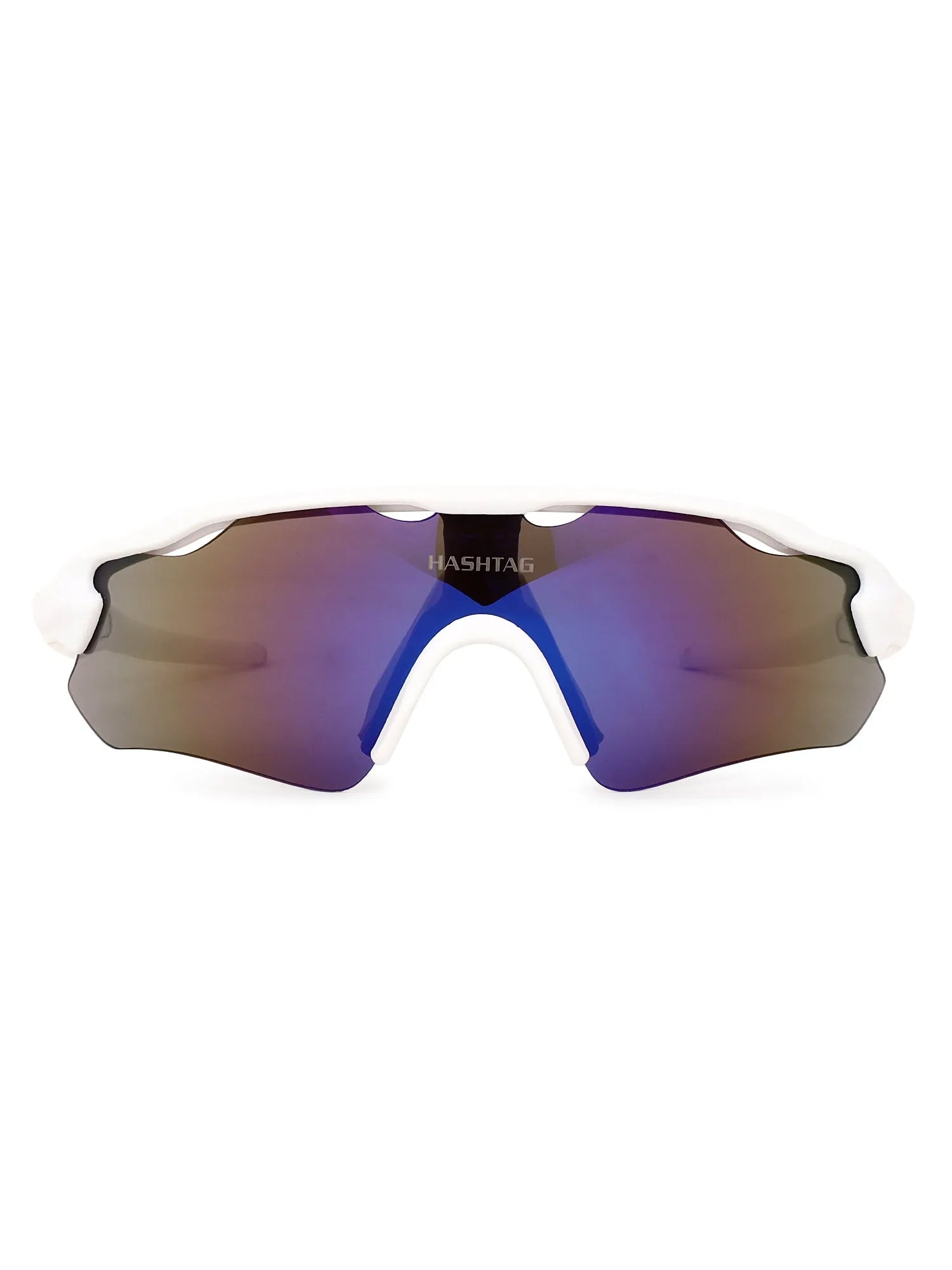 Chronos | White Medium Half Rim Shield Sports for Men & Women [UV-protected]