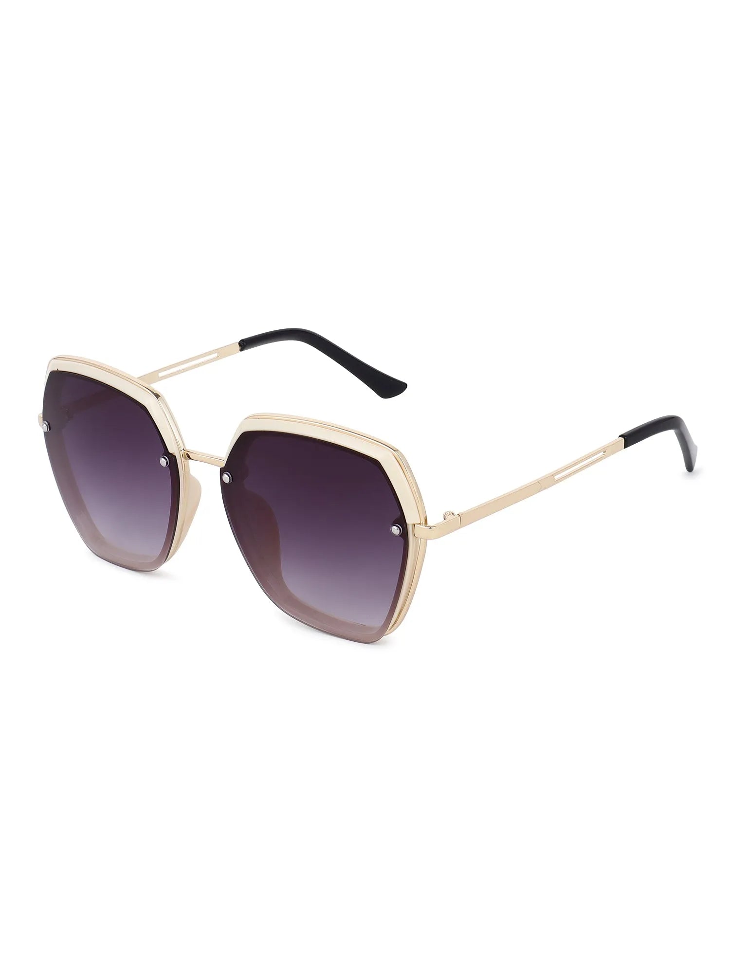Lyra | Gradient Purple Large Full Rim Hexagonal Sunglasses for Women [UV-protected]