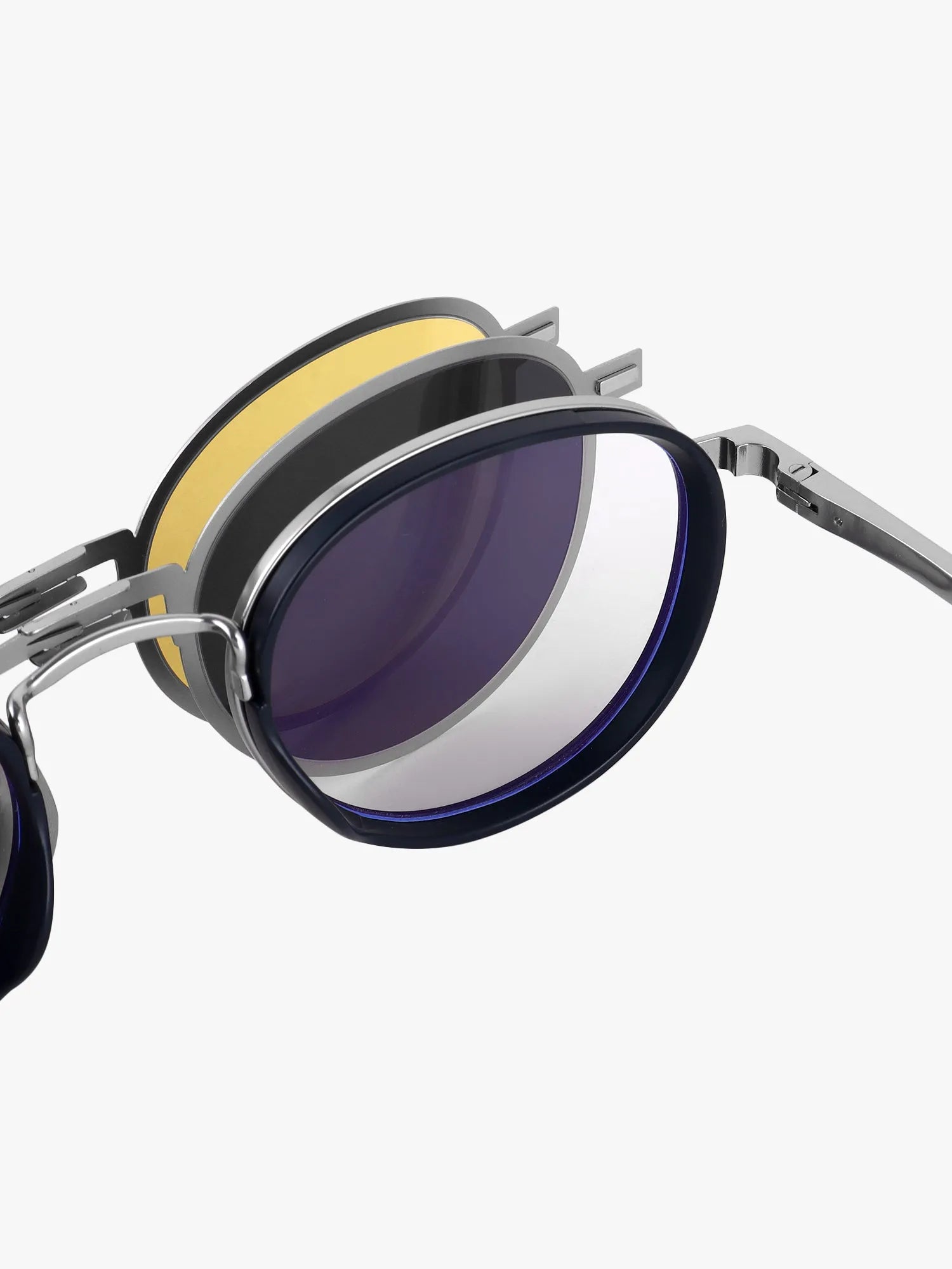 Ignisra | Silver & Black Medium Full Rim Oval Clip-on for Men & Women [UV-protected]