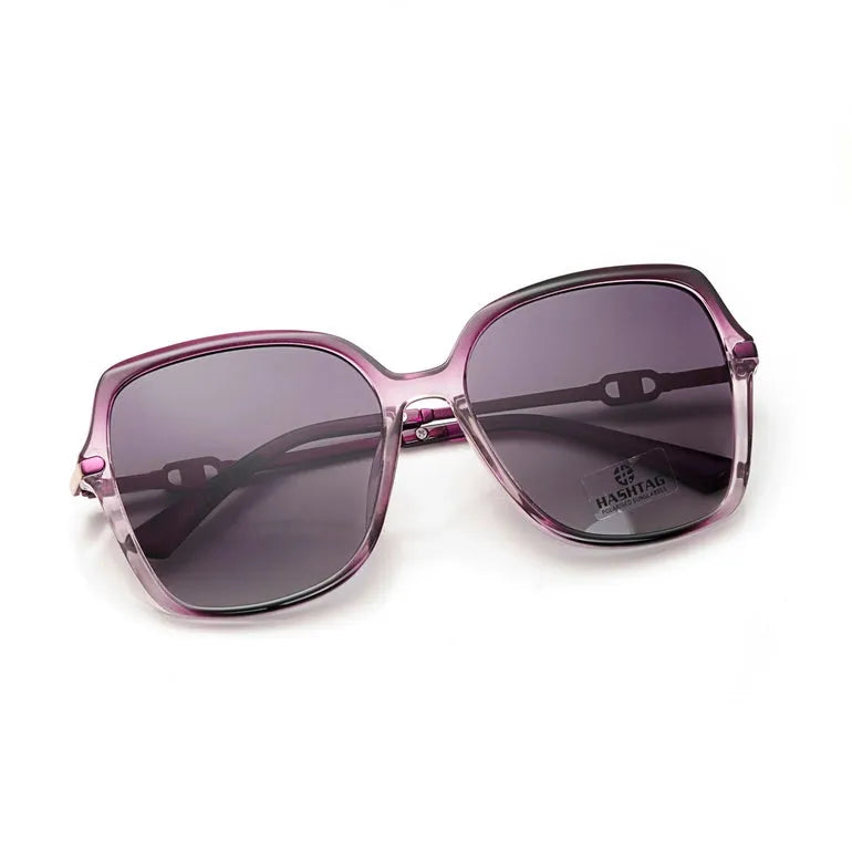 Eclipta | Purple Oversized Full Rim Rectangle Sunglasses for Women [Polarized]