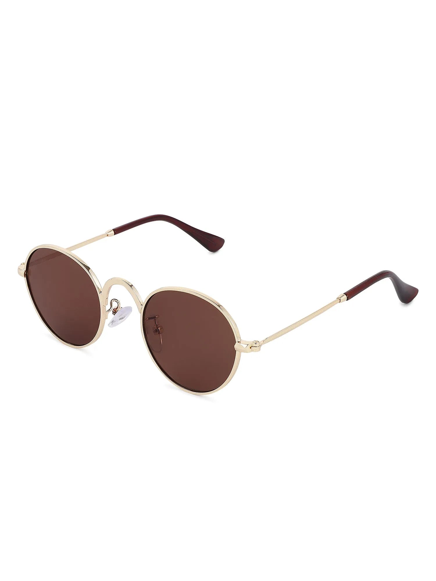Nylora | Brown Small Full Rim Round Sunglasses for Kids [UV-protected]