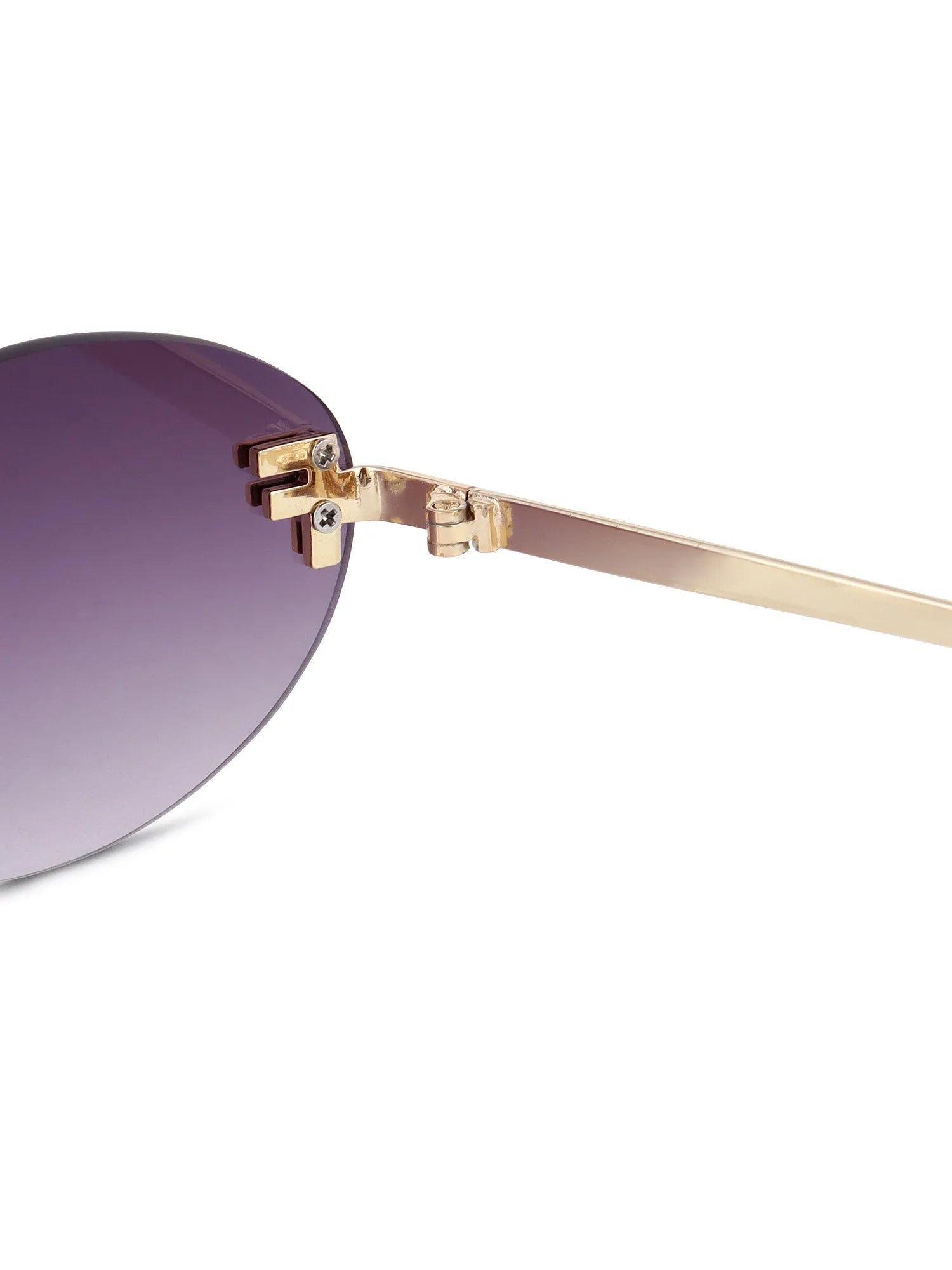Quasar | Gradient Purple Small Rim Less Oval Sunglasses for Women [UV-protected]