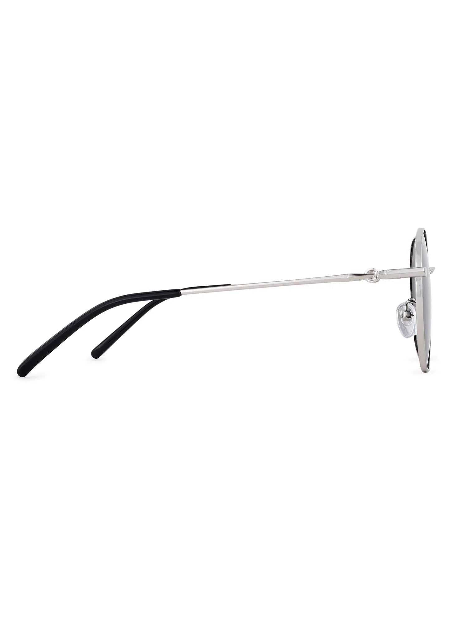 Dravyn | Silver Medium Full Rim Round Sunglasses for Men & Women [Polarized]