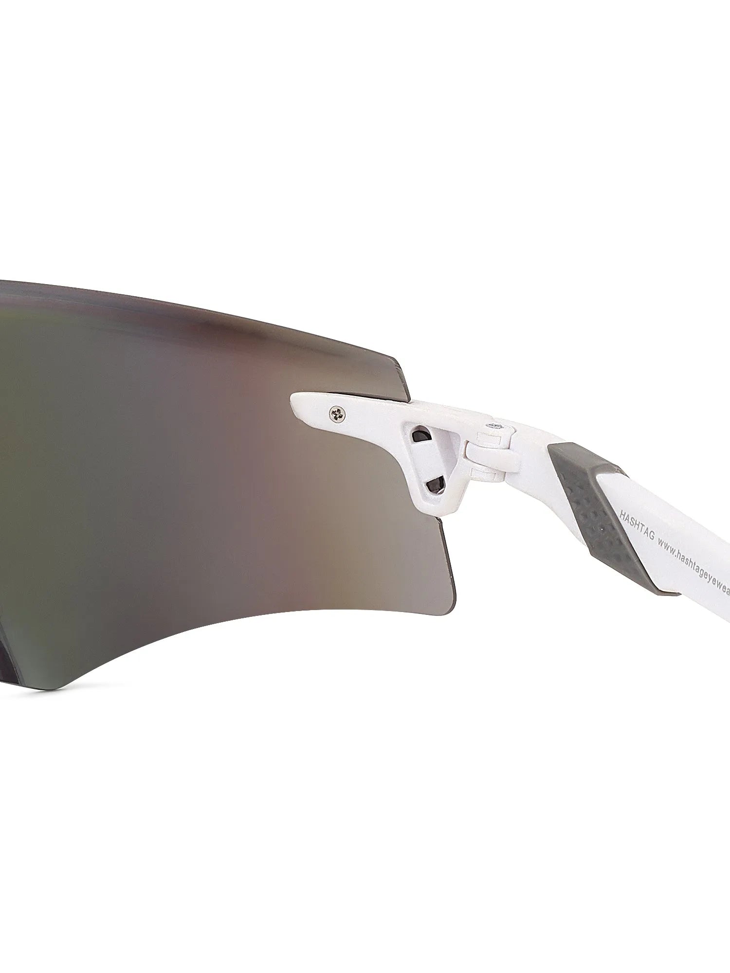 Drakion | White Medium Rim Less Shield Sports Glasses for Men & Women [UV-protected]