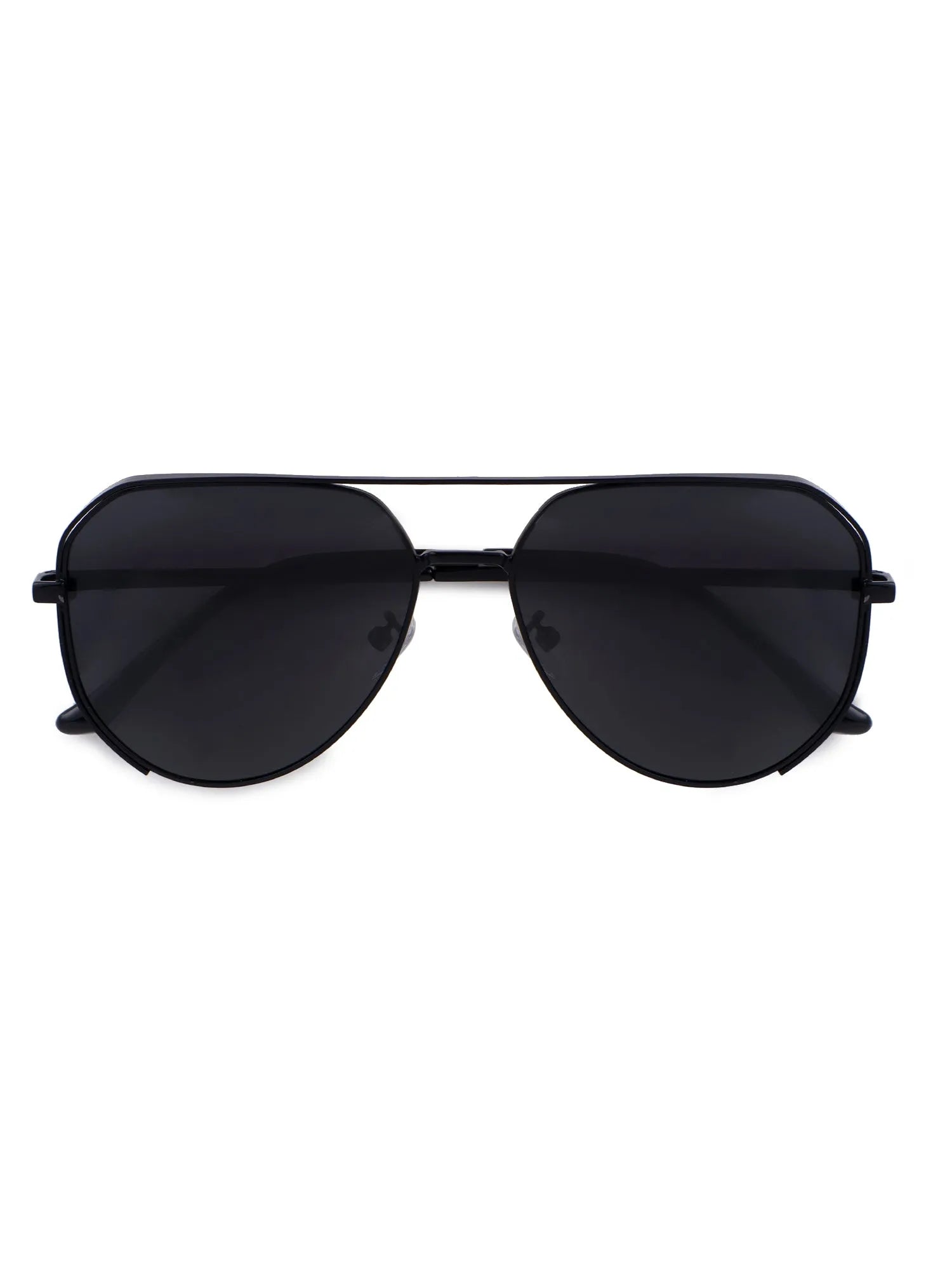 Tesseract | Black Large Full Rim Aviator Sunglasses for Men [Polarized]